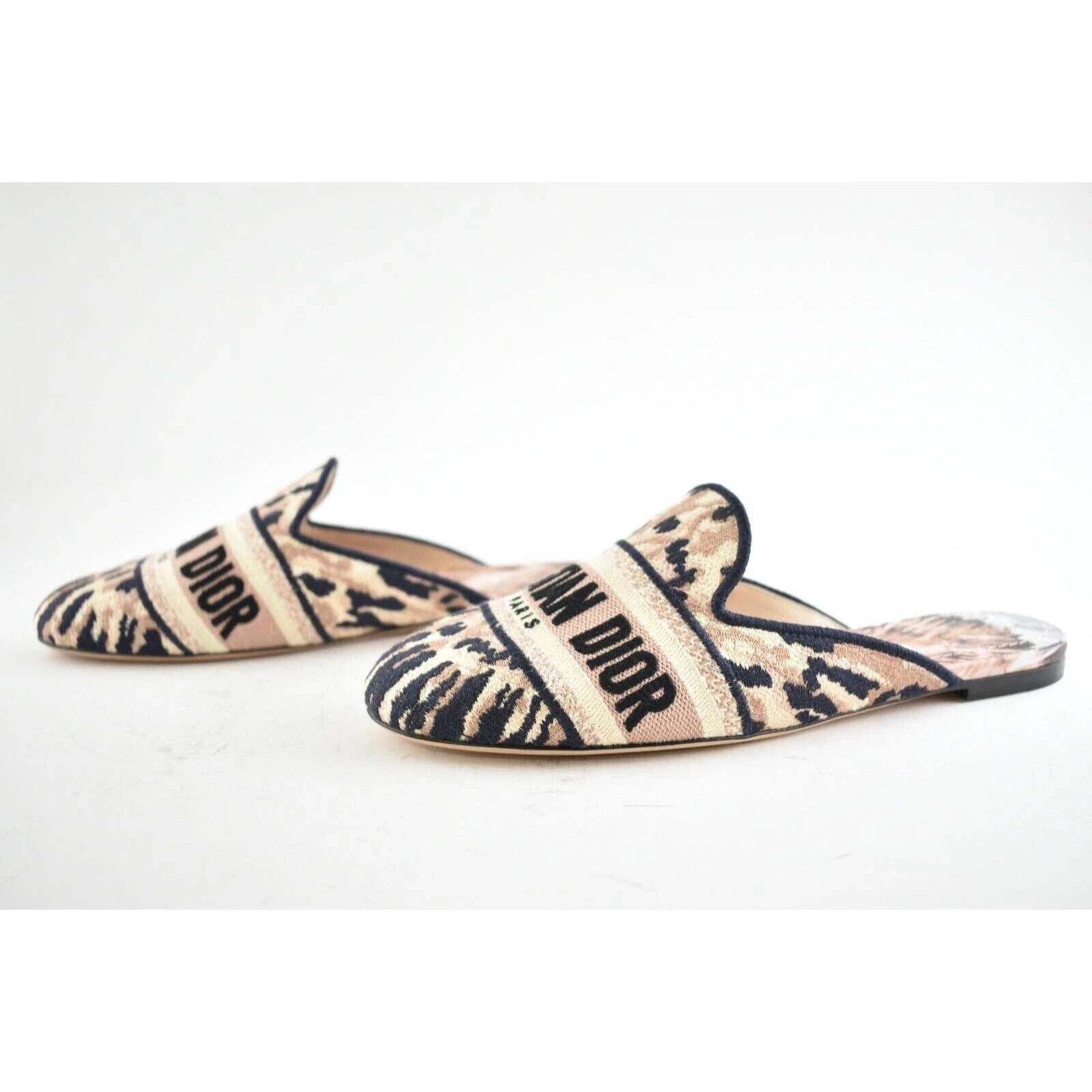 Dior Off Mule Black Logo Backless Slide Ballerina Flat 37.5 Size US 7.5 / IT 37.5 - 10 Thumbnail