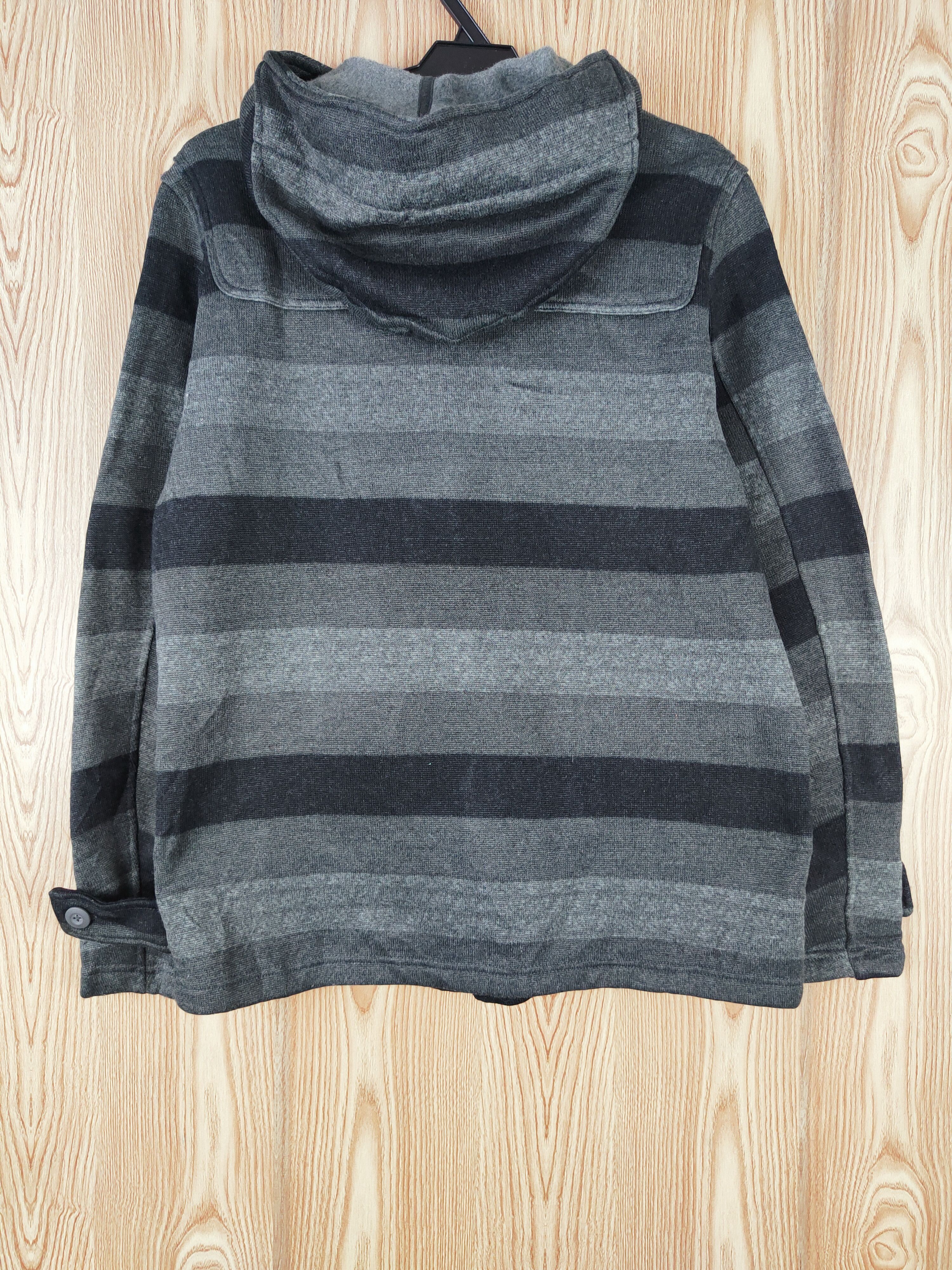 Japanese Brand × Vintage Vintage Japanese Brand Gray Black Hoodie Duffle Coats Size US L / EU 52-54 / 3 - 7 Thumbnail