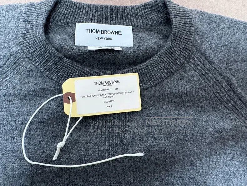 Thom Browne Thom Browne Gray cashmere knit sweater Size US L / EU 52-54 / 3 - 9 Thumbnail