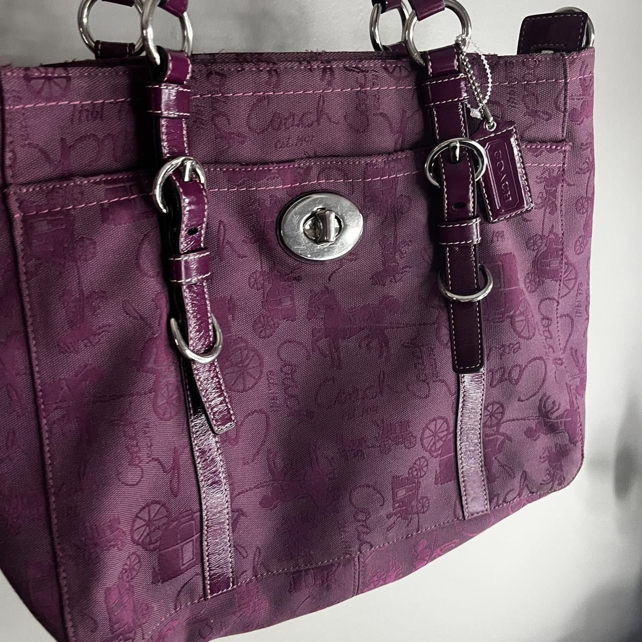 Coach Purple Coach Horse and Carriage Purse / Tote Bag. Size ONE SIZE - 7 Thumbnail