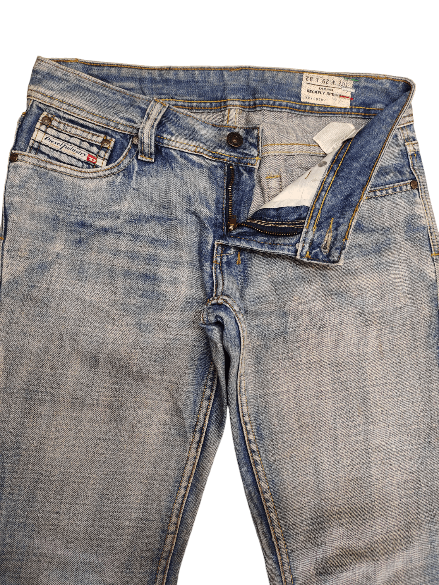 Diesel Flare Jeans Diesel D Logo Faded Low Rise Boot Cut Y2k Goa Size US 29 - 19 Thumbnail