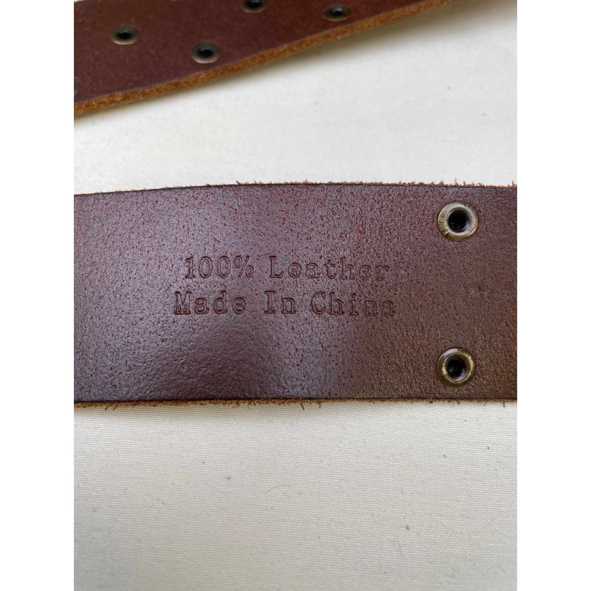 Other Vintage Womens Brown Leather Belt with Copper Studs Size S S Size ONE SIZE - 6 Thumbnail
