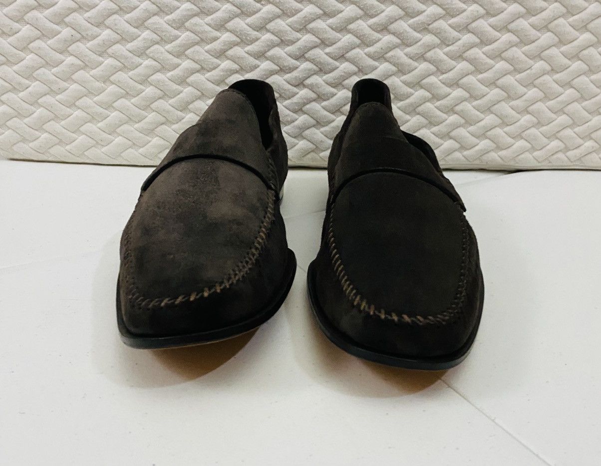 Santoni Santoni Chocolate Suede Tonal Stitched Apron Loafer 12 NEW Size US 12 / EU 45 - 3 Thumbnail