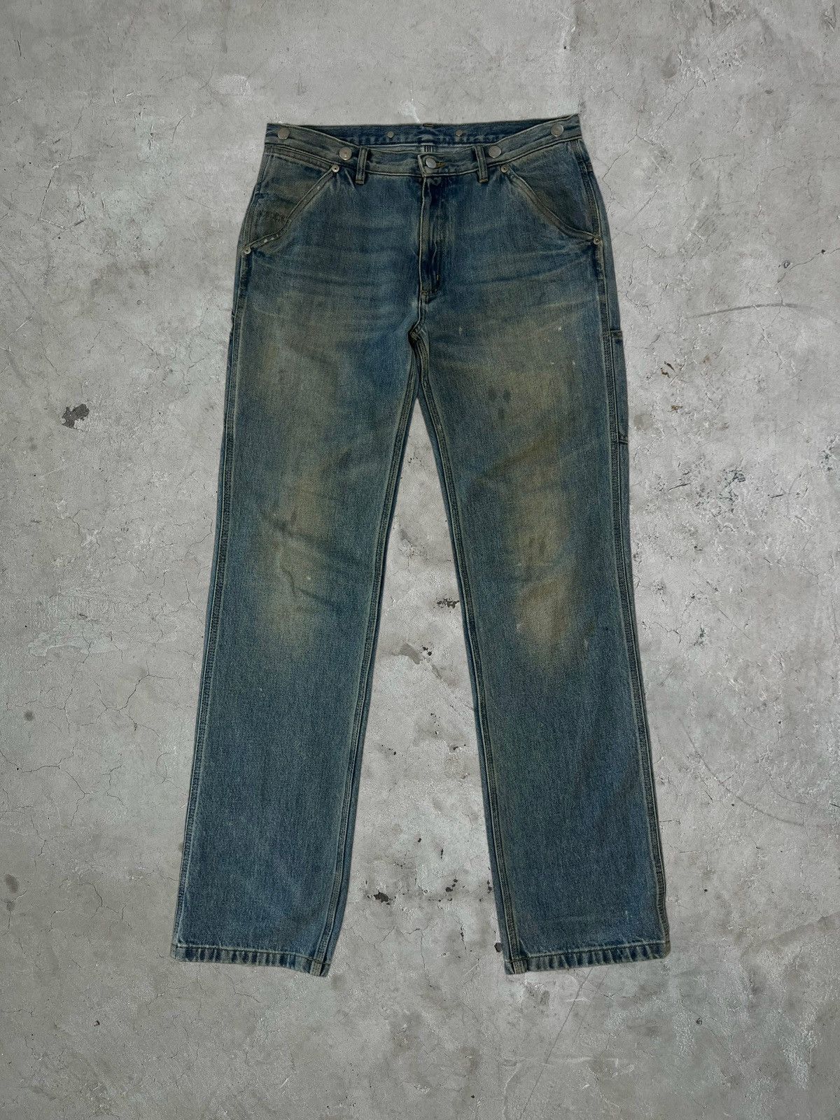 Pre-owned Maison Margiela Denim Distressed & Dirtied Painter Pants