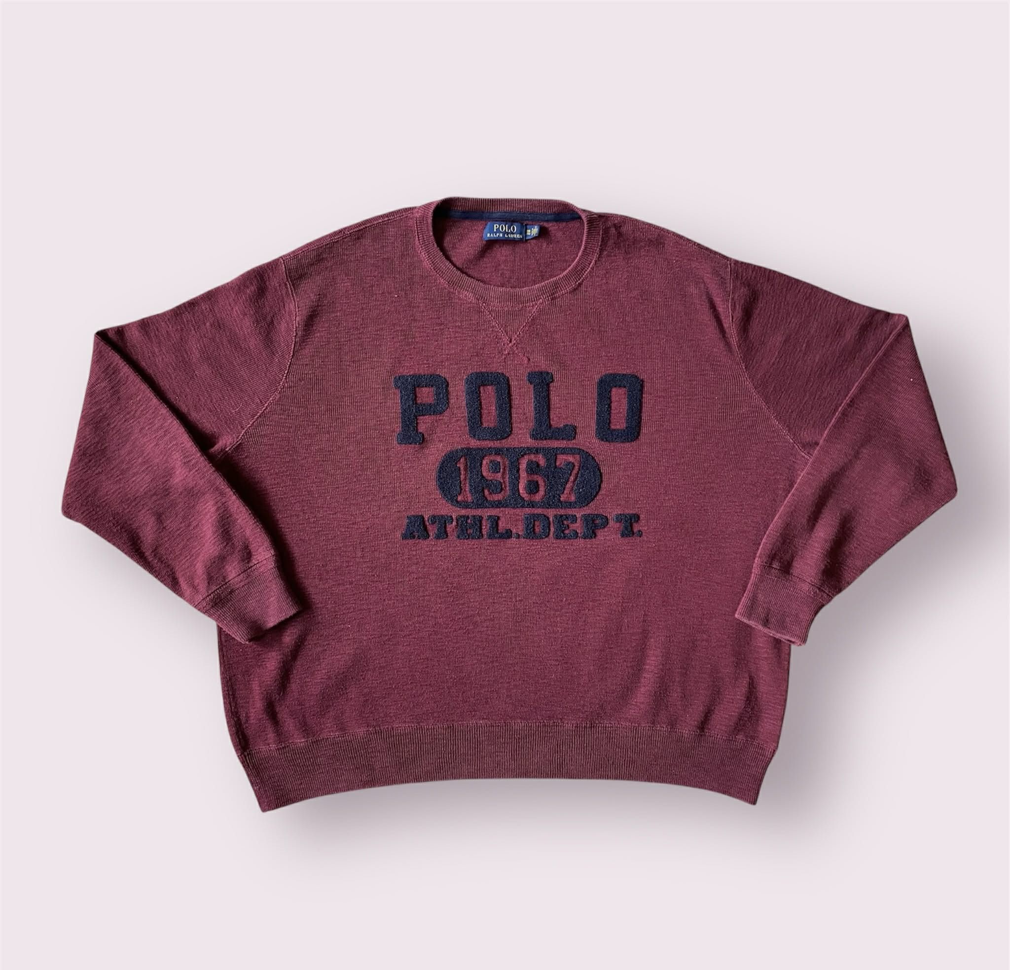 Polo Ralph Lauren Polo Ralph Lauren 3XL Varsity Athletic Dept Burgundy 1967 Size US XXL / EU 58 / 5 - 1 Thumbnail