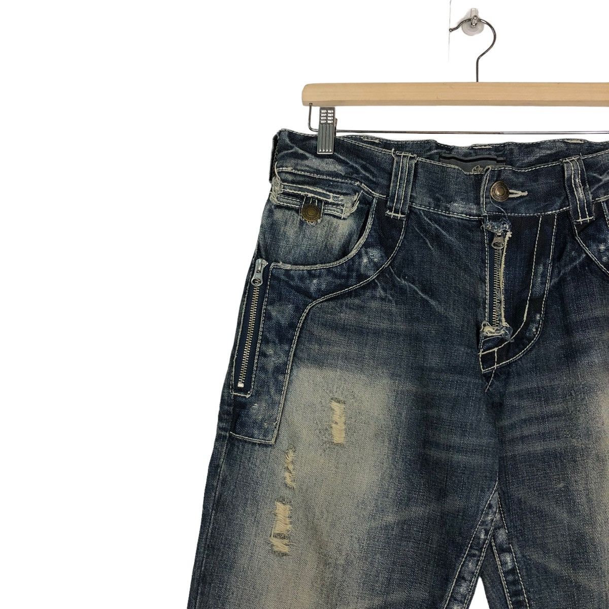 Japanese Brand 🔥DENIM JEANS BIKER WEAR ON BOARD JAPAN ISSEY MIYAKE Size US 34 / EU 50 - 7 Thumbnail