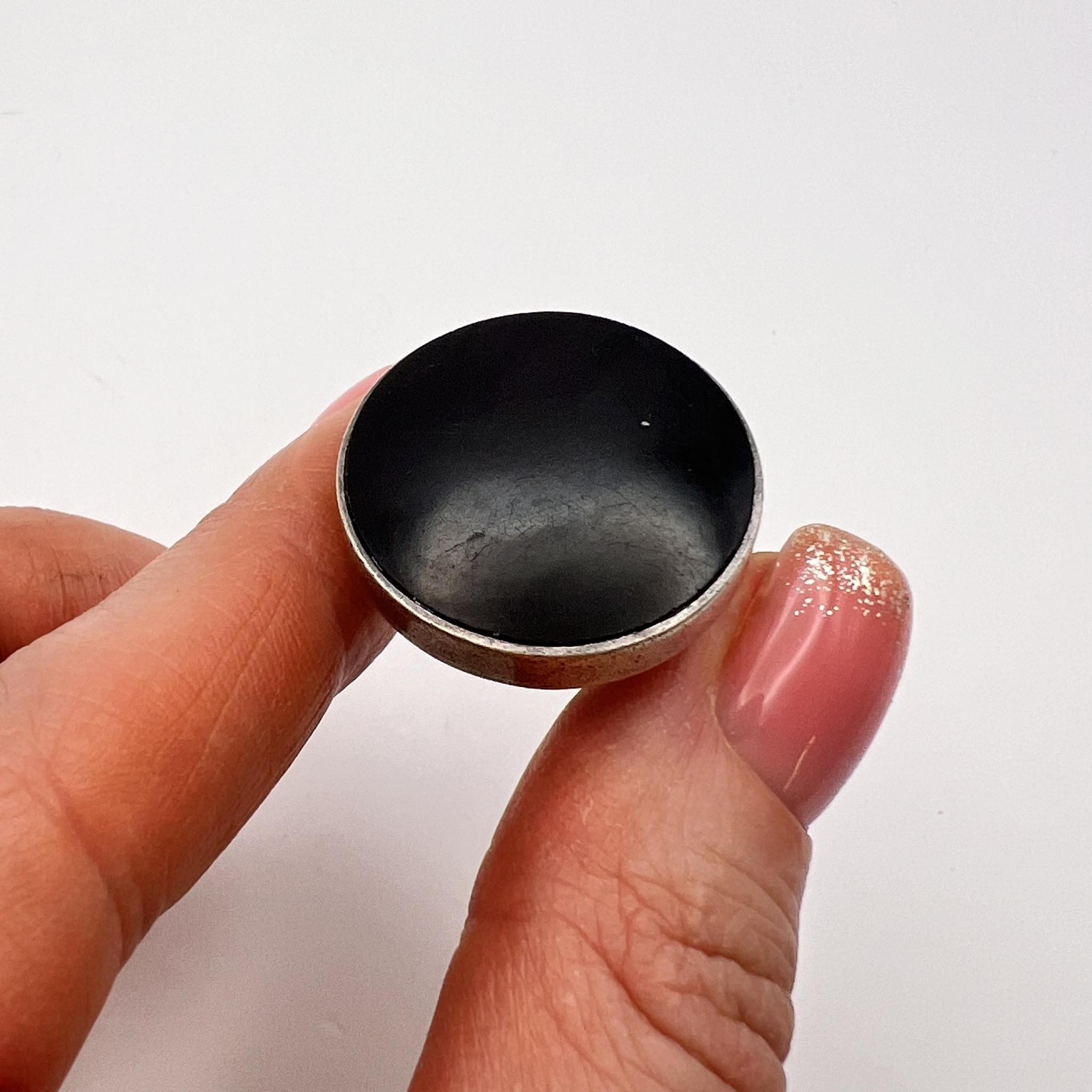 Vintage Sterling Silver Jewelry Ring Black Stone Size 6.5