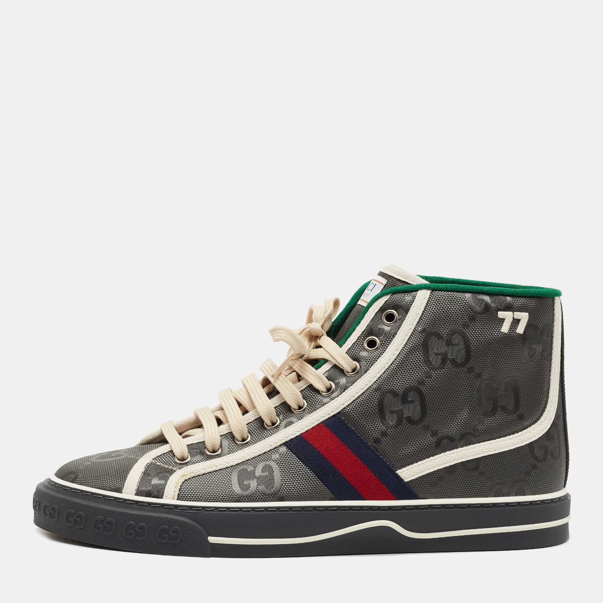 Gucci Grey Nylon Tennis 1977 High Top Sneakers Size US 13 / EU 46 - 1 Thumbnail