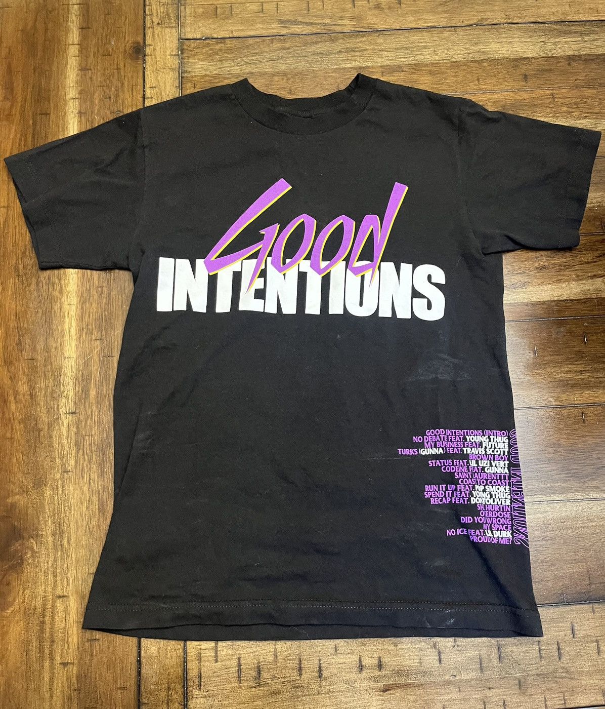 Nav x VLONE Good Intentions Doves Hip Hop Rap shops Tour Merch Tee in Black M