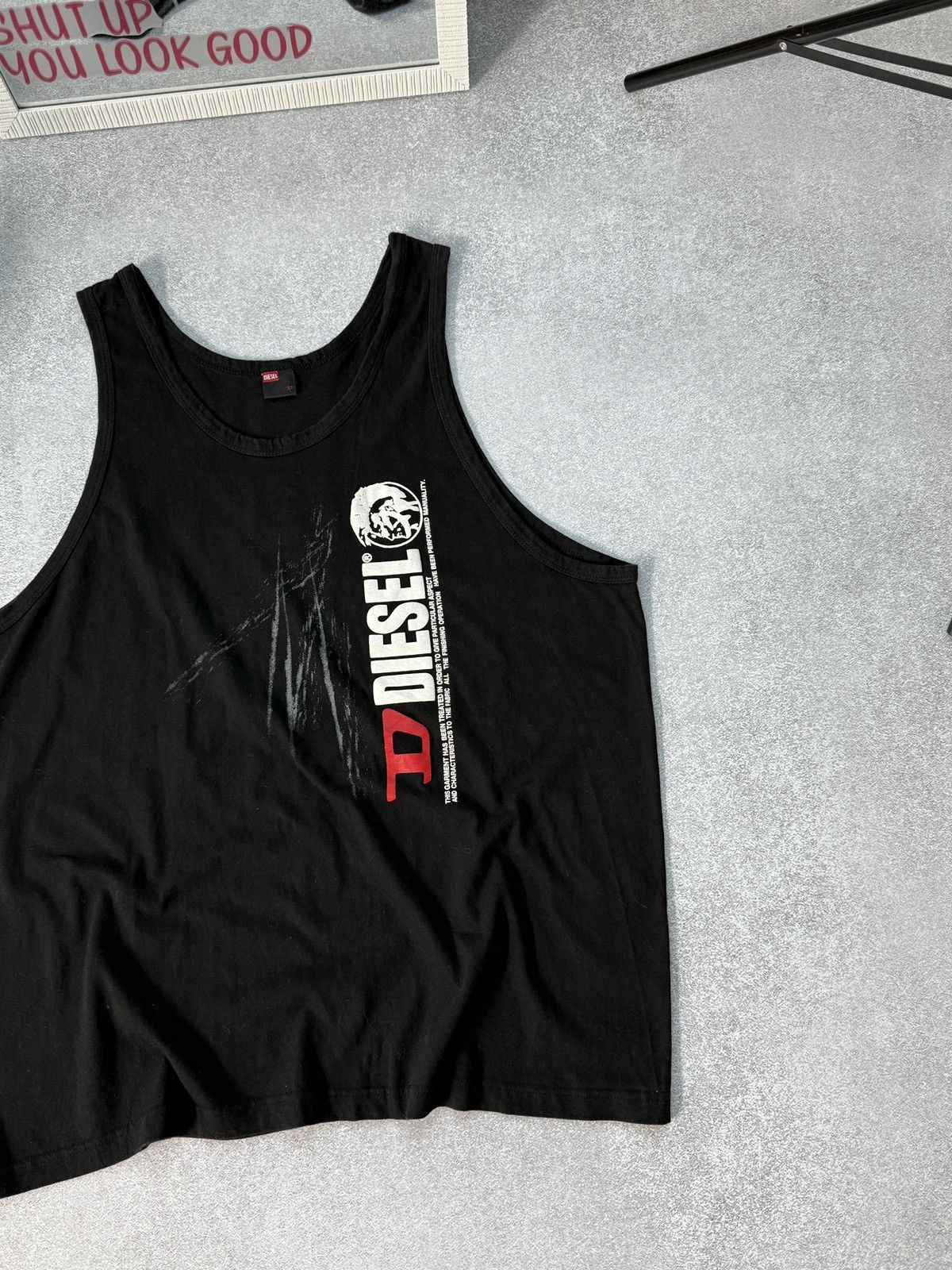 Diesel Vintage Diesel Sleeveless T-Shirt Big Logo Black Y2K Japan Size US XXL / EU 58 / 5 - 3 Thumbnail