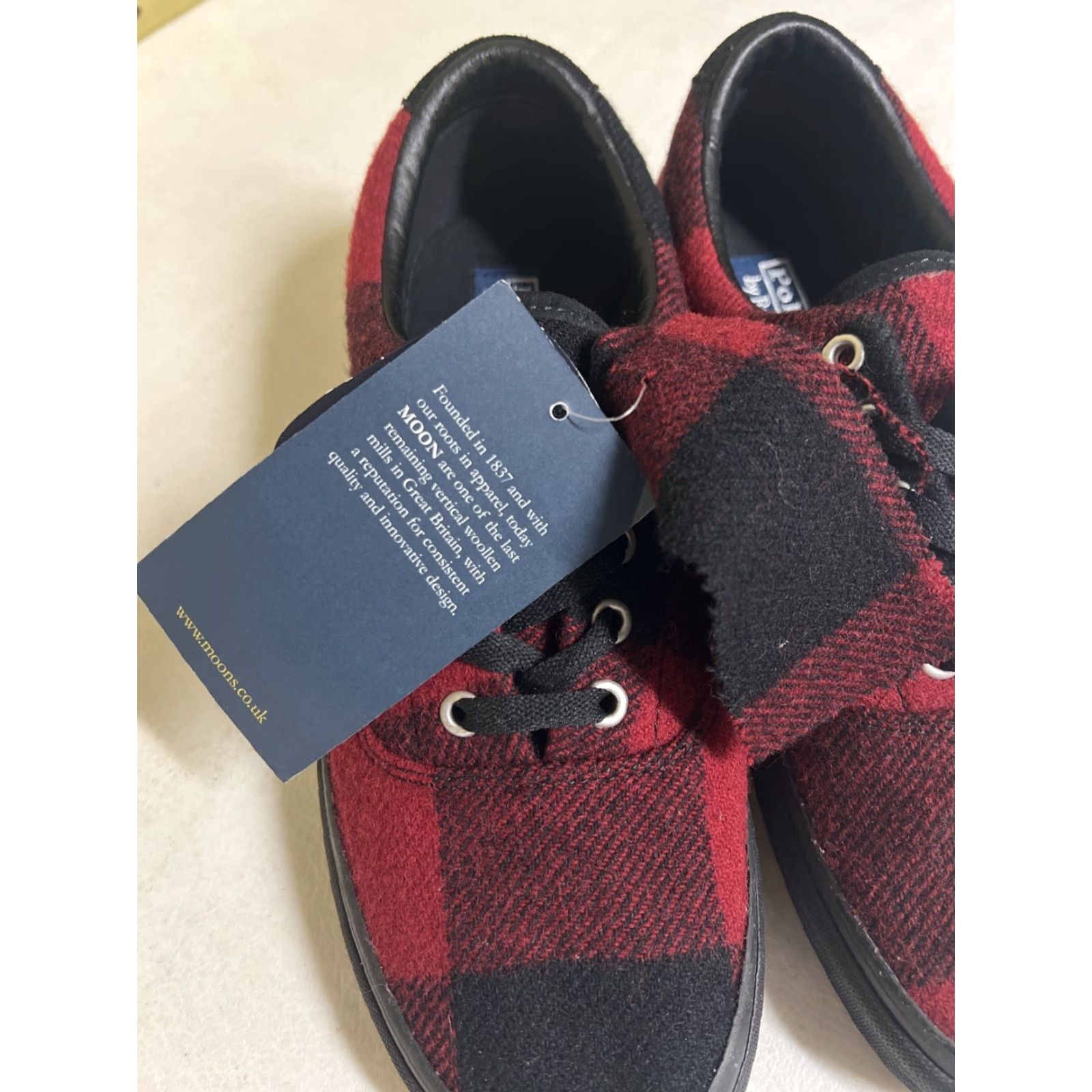 Polo Ralph Lauren Polo Ralph Lauren Moon Buffalo Plaid Tweed Wool Sneakers Mens Size 9 Multicolor Knit Textile Lace Up Shoes Size US M / EU 48-50 / 2 - 6 Thumbnail