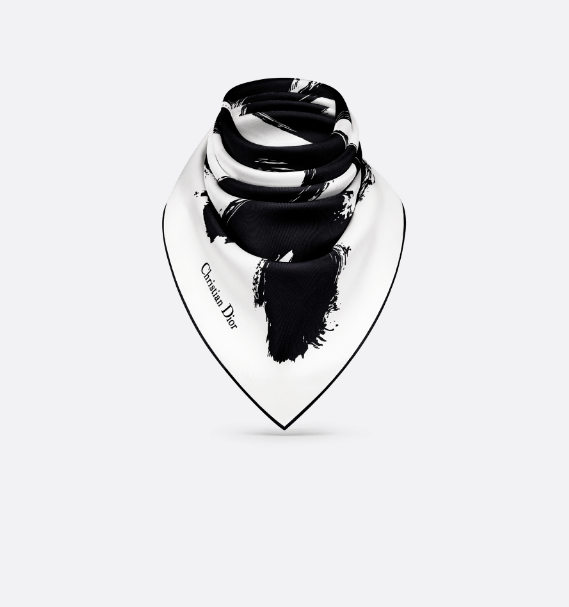 Dior o1w1db10625 Size : OS / Square Scarf in White/Black Size ONE SIZE - 1 Thumbnail