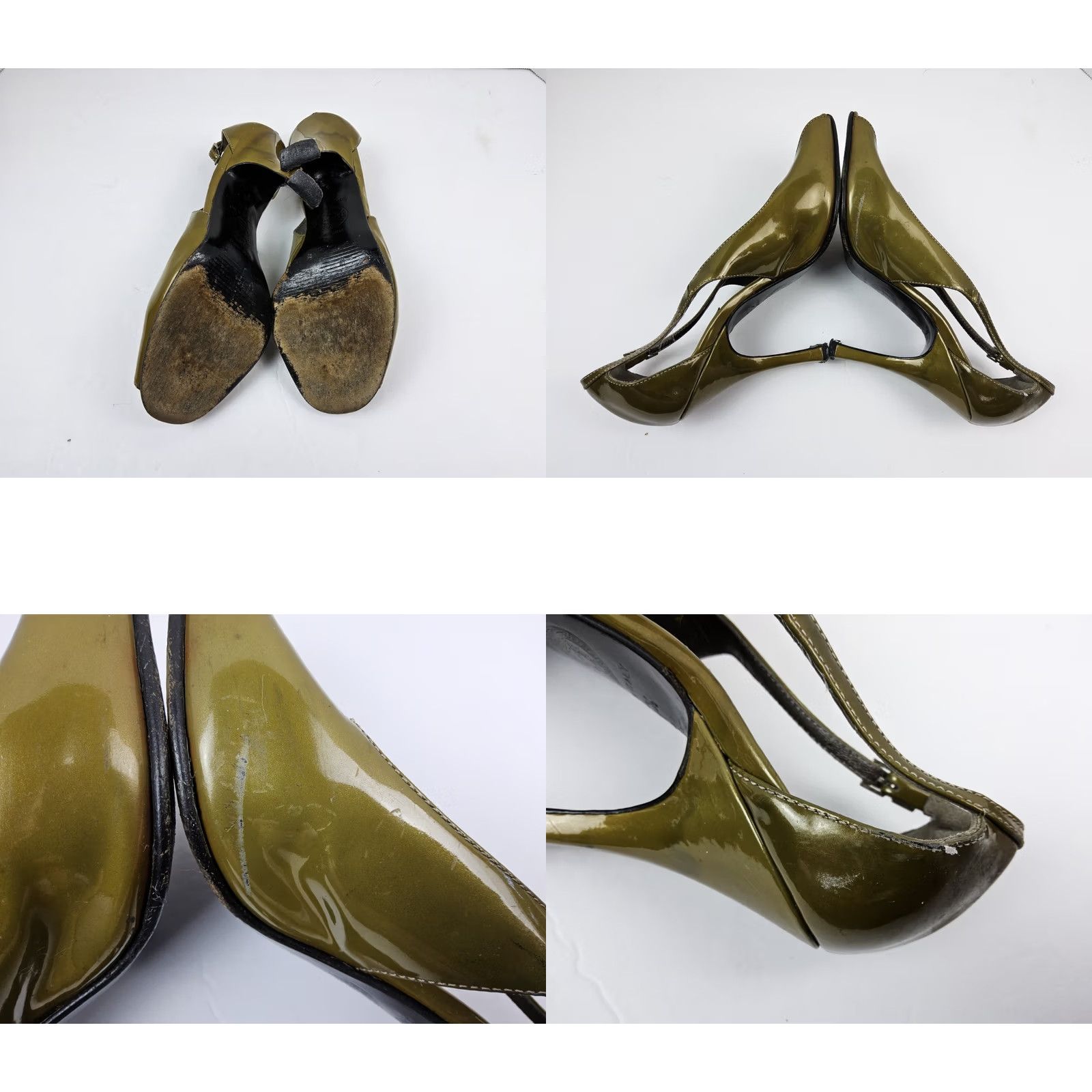 Versace Versace Pump Women Shoe US 5.5 35.5 Patent Leather Open Toe Sandals Heels Darkish Gold Size US 6 / IT 36 - 8 Thumbnail