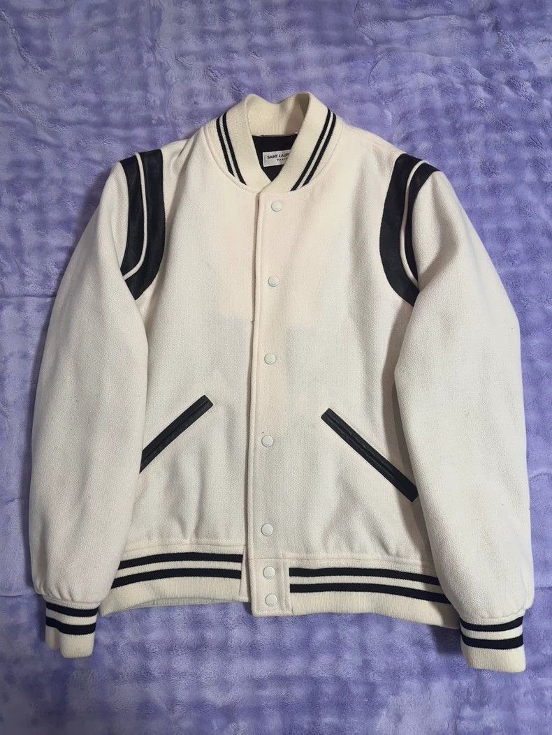 Saint Laurent Paris Saint Laurent Paris White baseball jacket-2506 Size US M / EU 48-50 / 2 - 1 Thumbnail