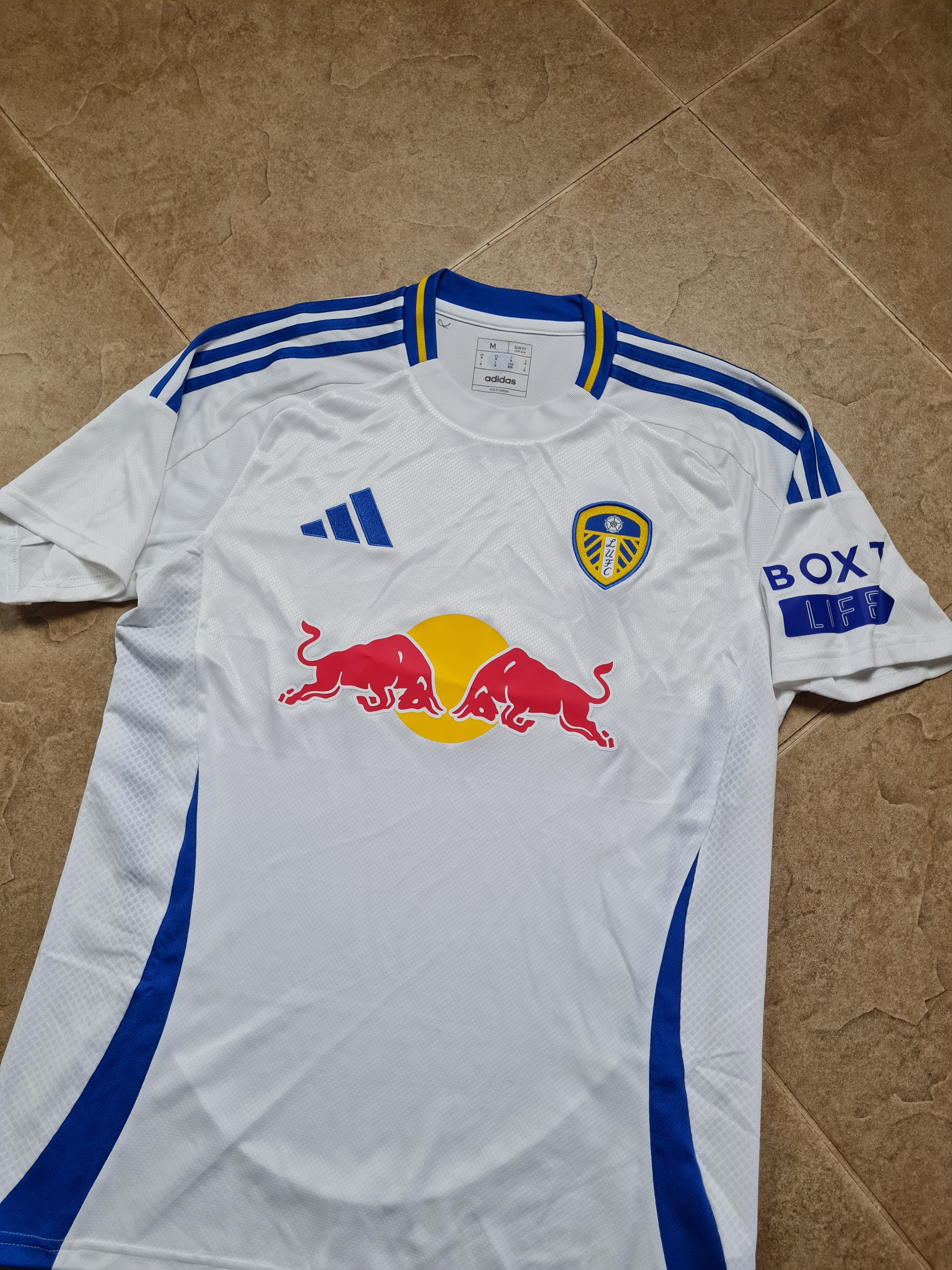 Jersey Leeds United Home Soccer Shirt 2024/2025 Adidas Sz M