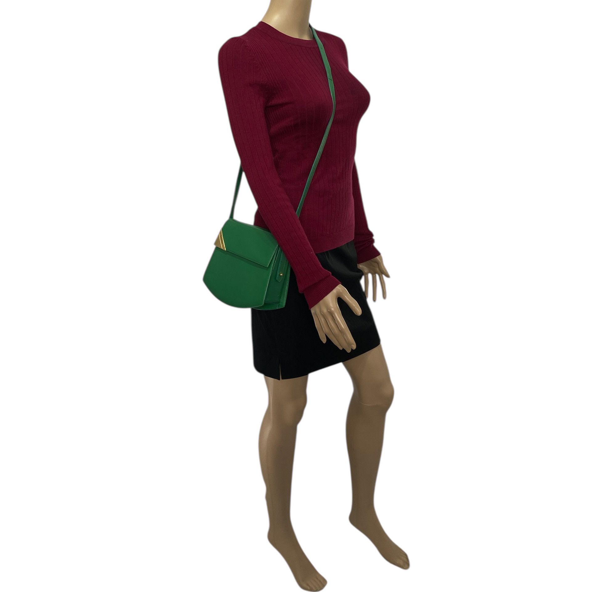 Lanvin Vintage Green Leather Crossbody Bag Size ONE SIZE - 8 Thumbnail