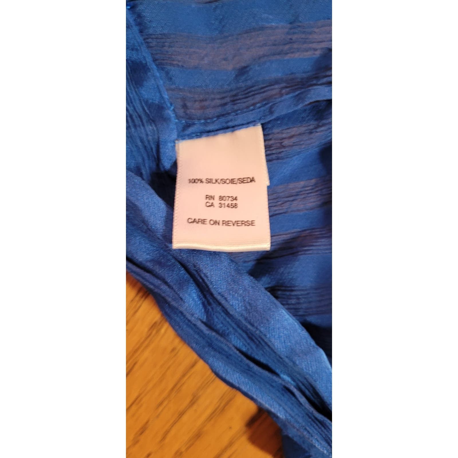 Bcbgmaxazria BCBG Maxazria Silk Top M Blue Bohemian Open Back Semi Sheer Size M / US 6-8 / IT 42-44 - 7 Thumbnail