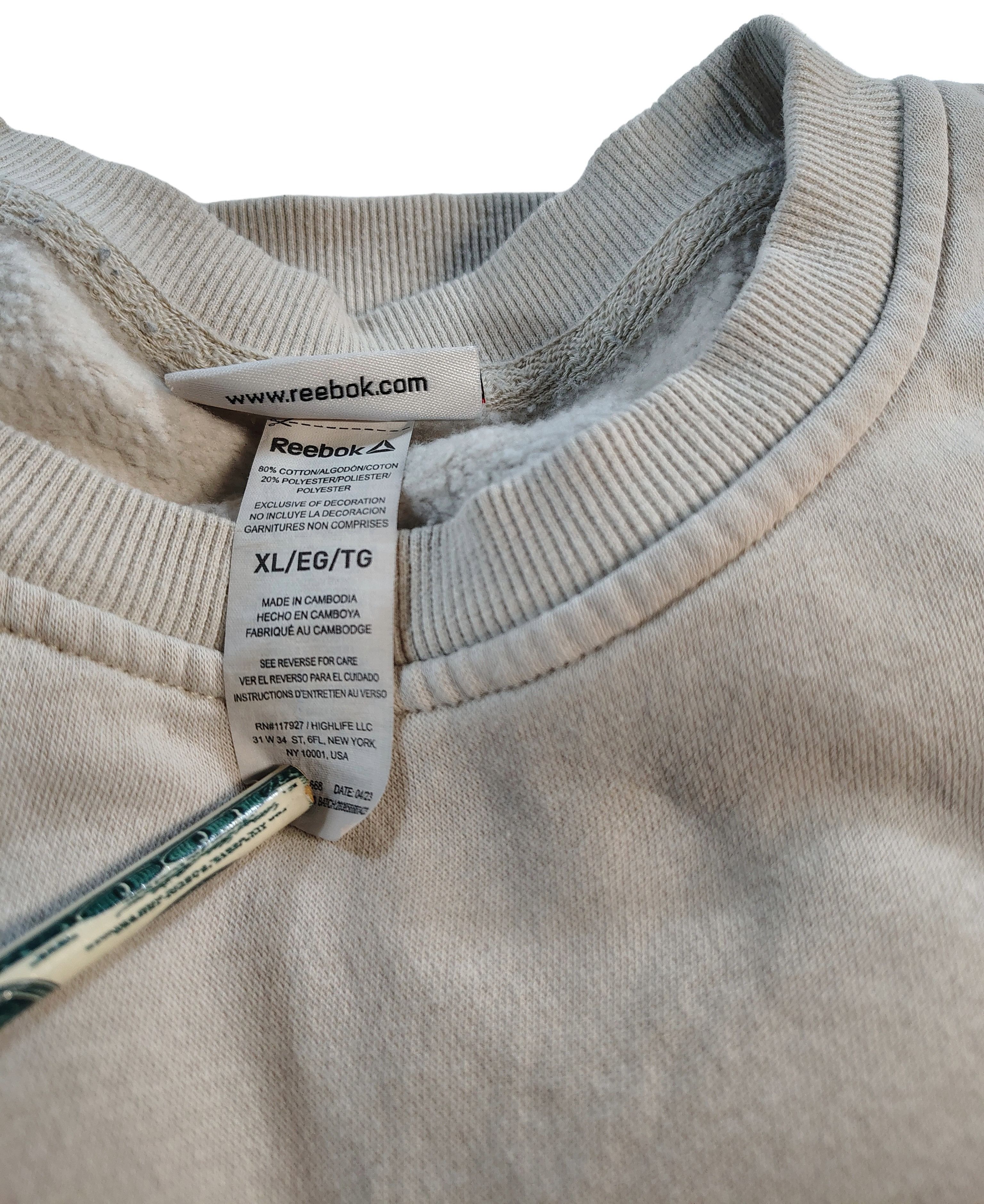 Reebok Men's Off-White XL Reebok Comfy Graphic Logo Sweater Size US XL / EU 56 / 4 - 2 Thumbnail