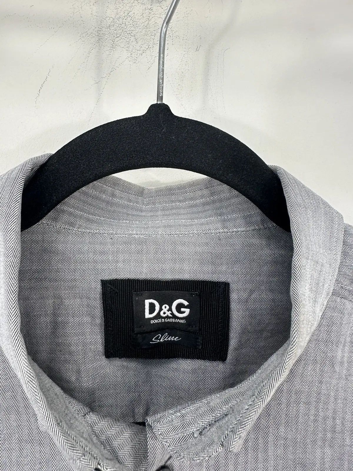 Dolce & Gabbana × Vintage Dolce & Gabbana Men's Slim Fit Gray Luxury Button Up Shirt Size US M / EU 48-50 / 2 - 5 Thumbnail
