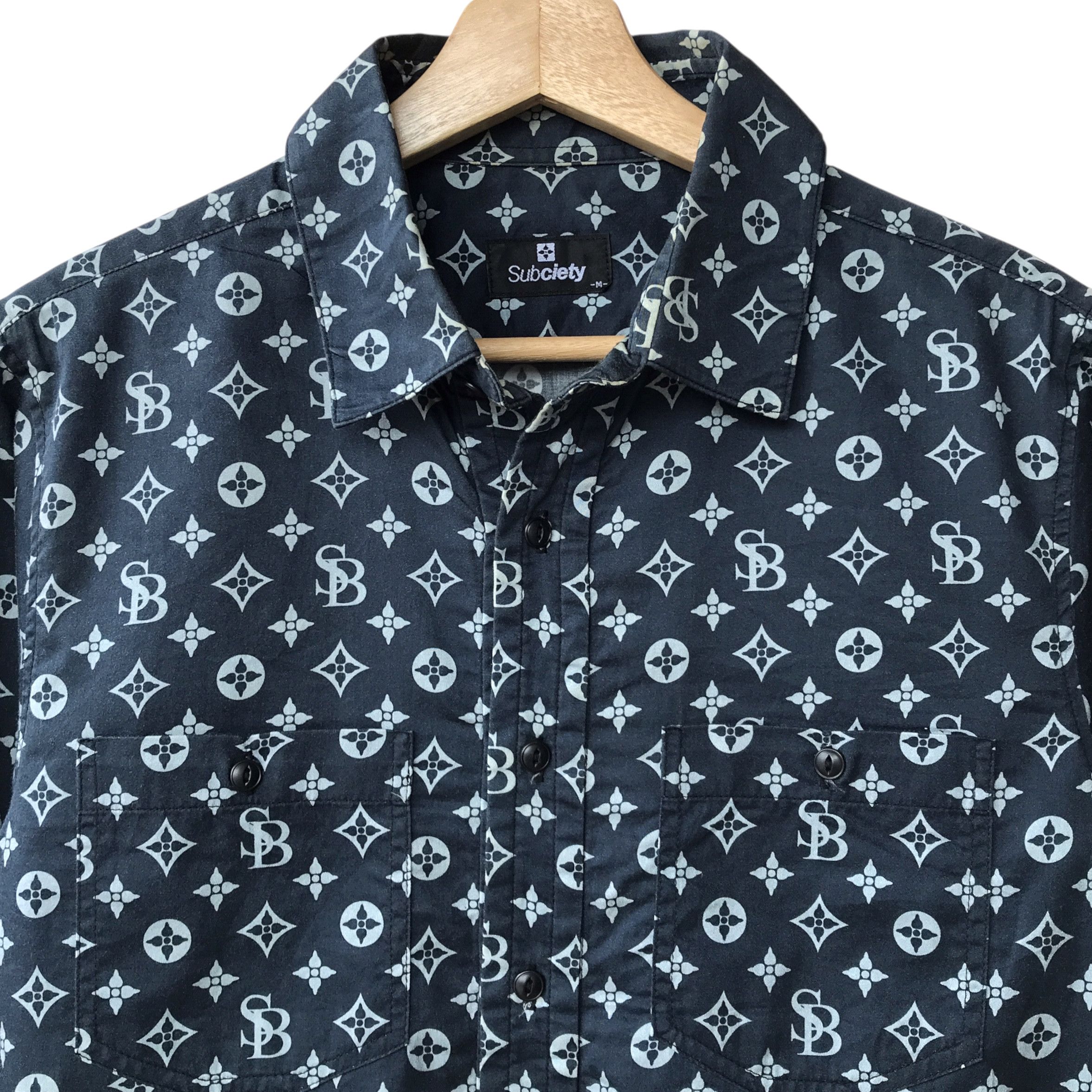 Japanese Brand Subciety Japan Full Print Monogram Casual Shirt Size US M / EU 48-50 / 2 - 3 Thumbnail