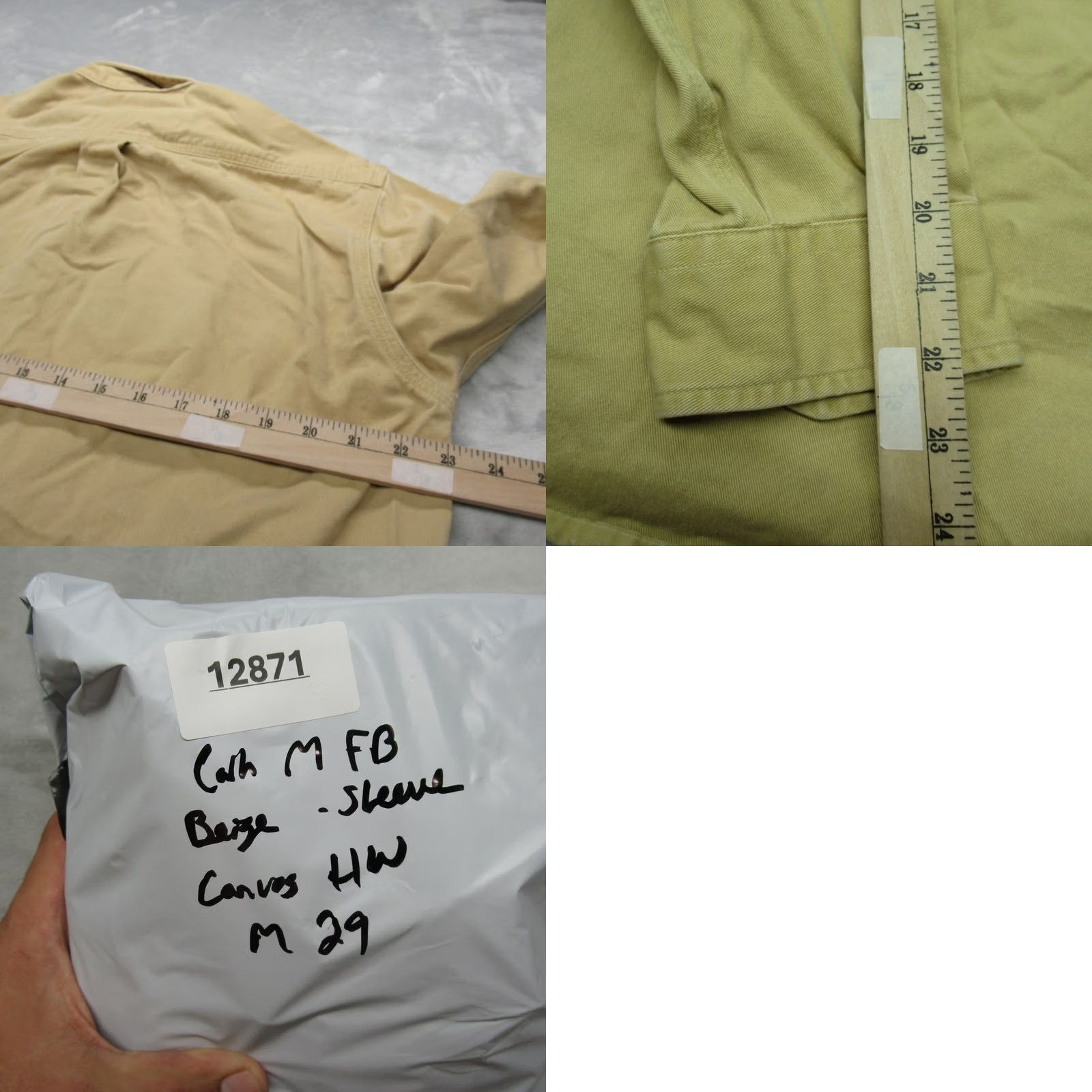 Carhartt Carhartt Shirt Mens Medium Beige Canvas Heavyweight Work Relaxed Button-Up Long Sleeve Beige Mens Button-Down Collared Canvas Shirt and Work Shirt Size US M / EU 48-50 / 2 - 9 Thumbnail