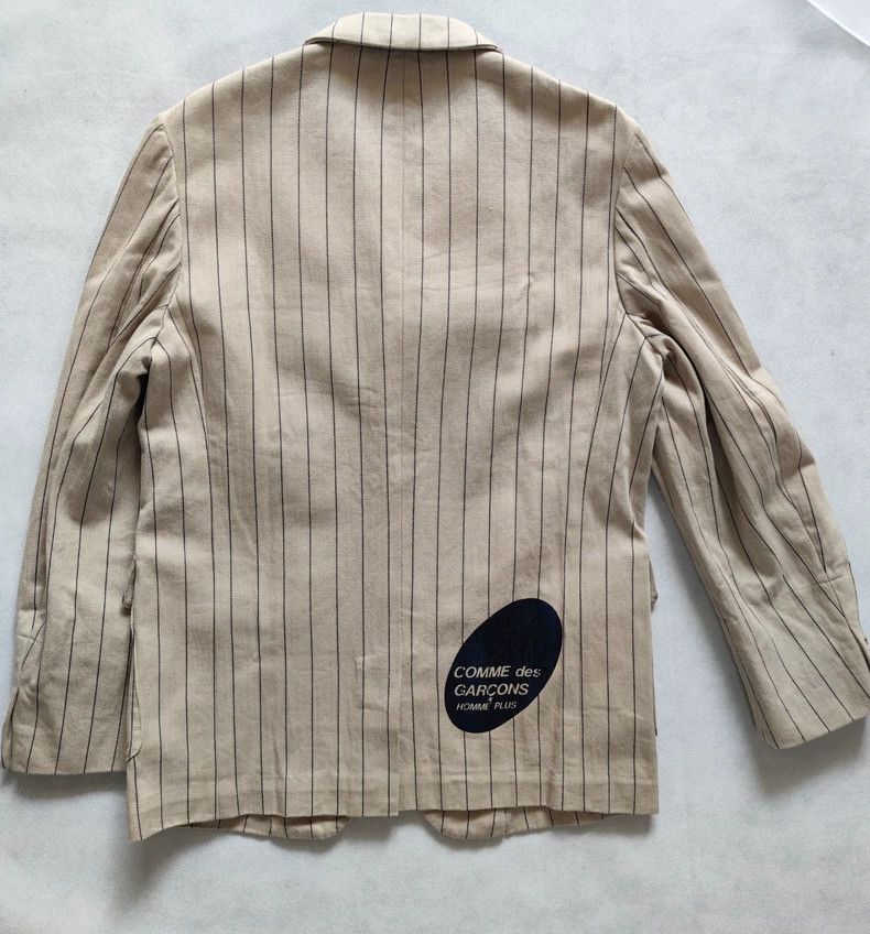 CDG Striped Canvas 3-Button Blazer - dmc