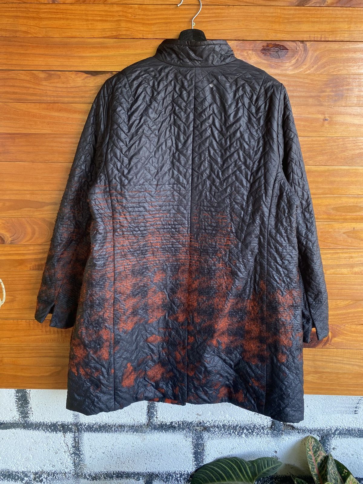 Hiroko Koshino Homme Hiroko Bis Quilted Long Coat – Women’s – Black Rust Ombre Size L / US 10 / IT 46 - 11 Thumbnail