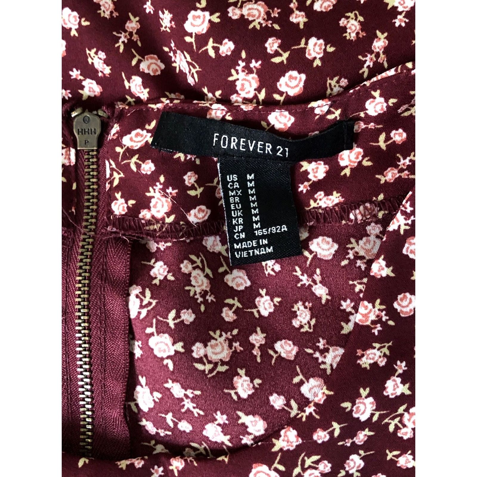 Forever 21 FOREVER 21 Top Blouse M Brown Rose Floral 1/2 Sleeve Bohemian Romantic Vintage Woman Shirt Size M / US 6-8 / IT 42-44 - 4 Thumbnail