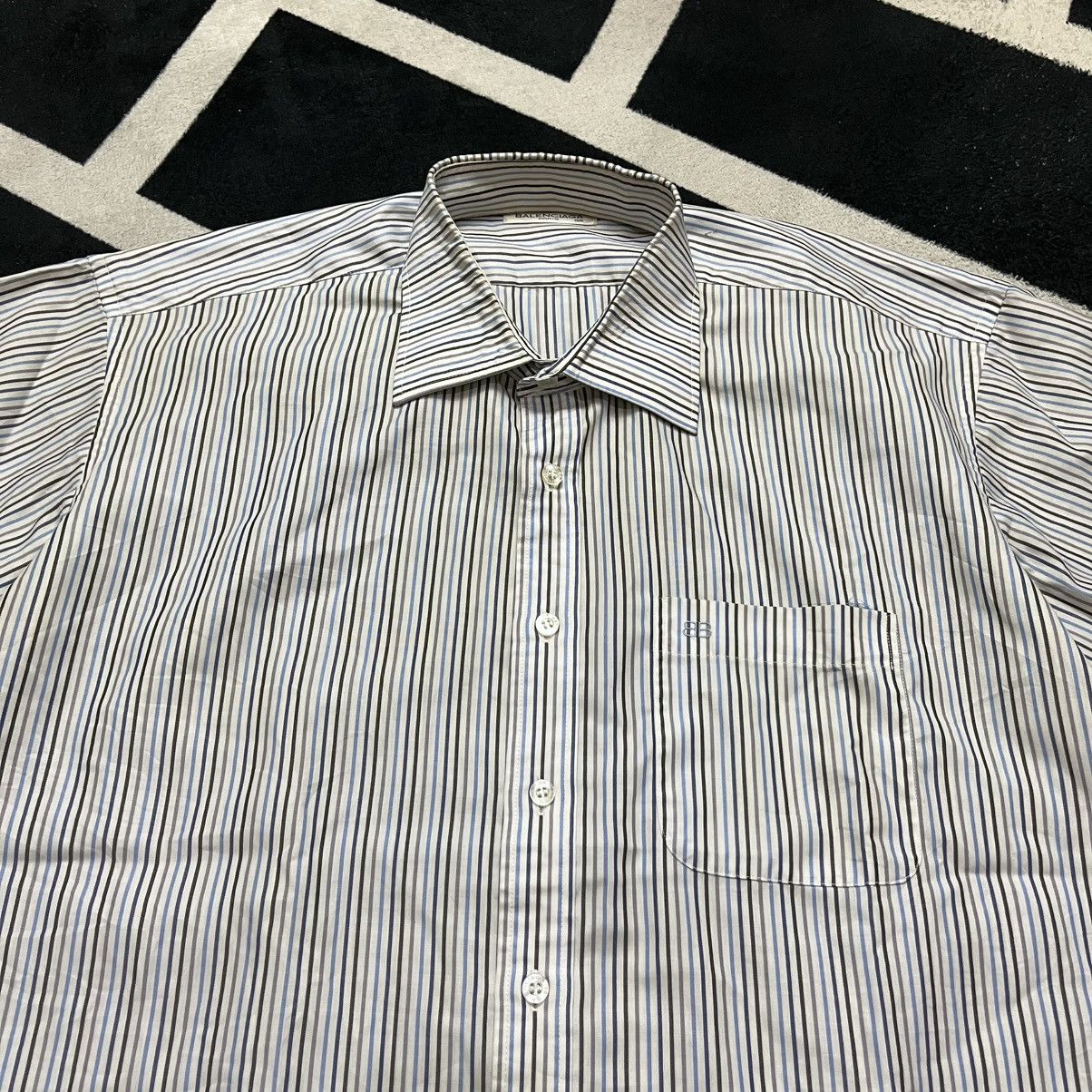 Balenciaga Balenciaga Striped Short-Sleeve Shirt Size US XL / EU 56 / 4 - 2 Thumbnail