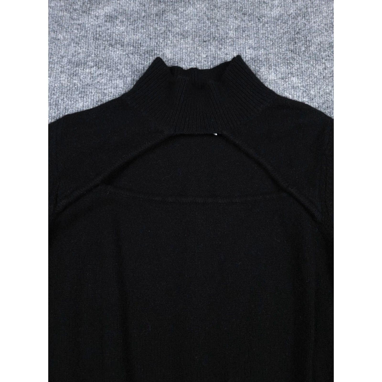 Frame FRAME Sweater Shirt Women L Black Cashmere 100% Knit Turtleneck Puff Sleeve Casual Pullover Size L / US 10 / IT 46 - 3 Thumbnail