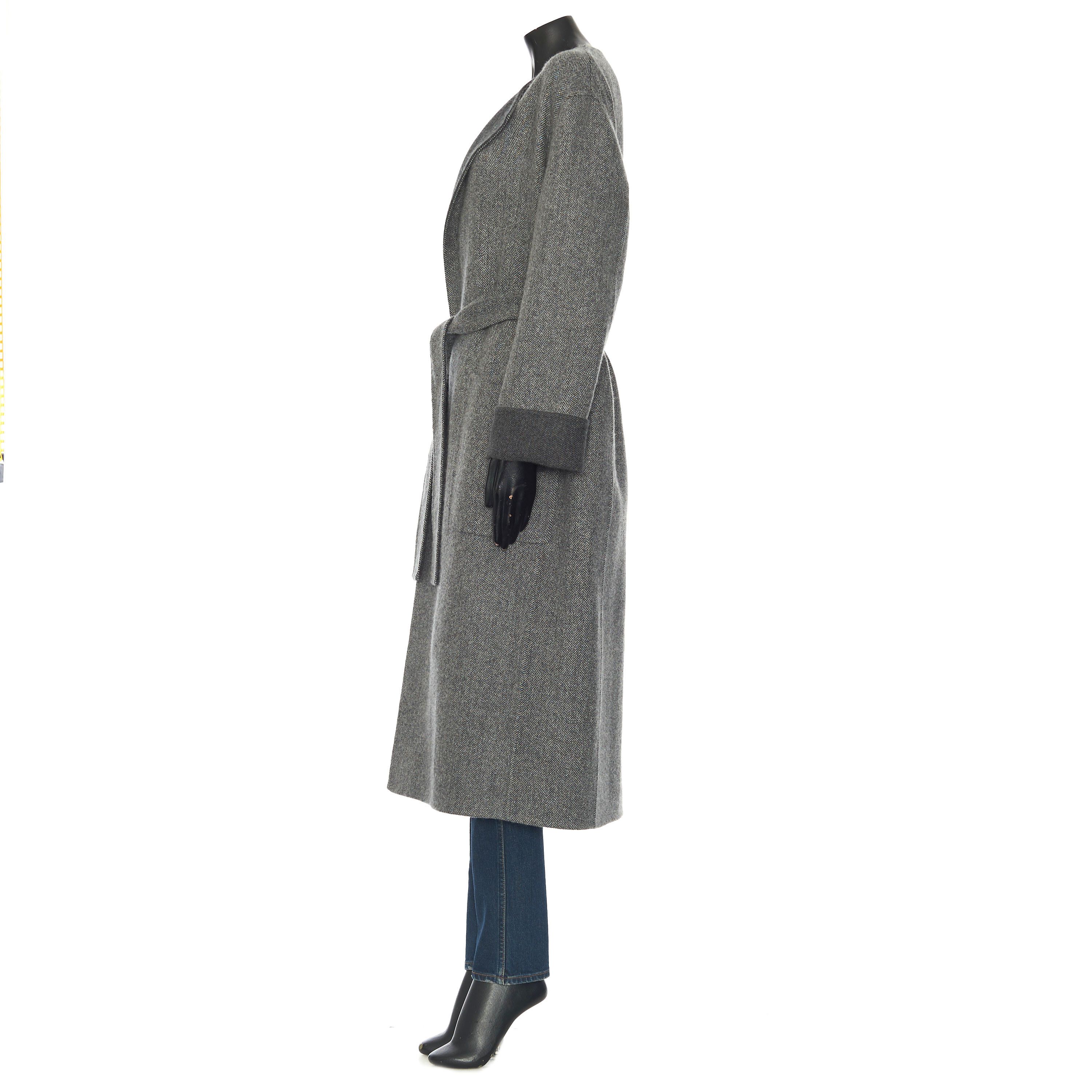 Celine Pure Collar Coat In Gray Double Face Cashmere Size S / US 4 / IT 40 - 4 Thumbnail