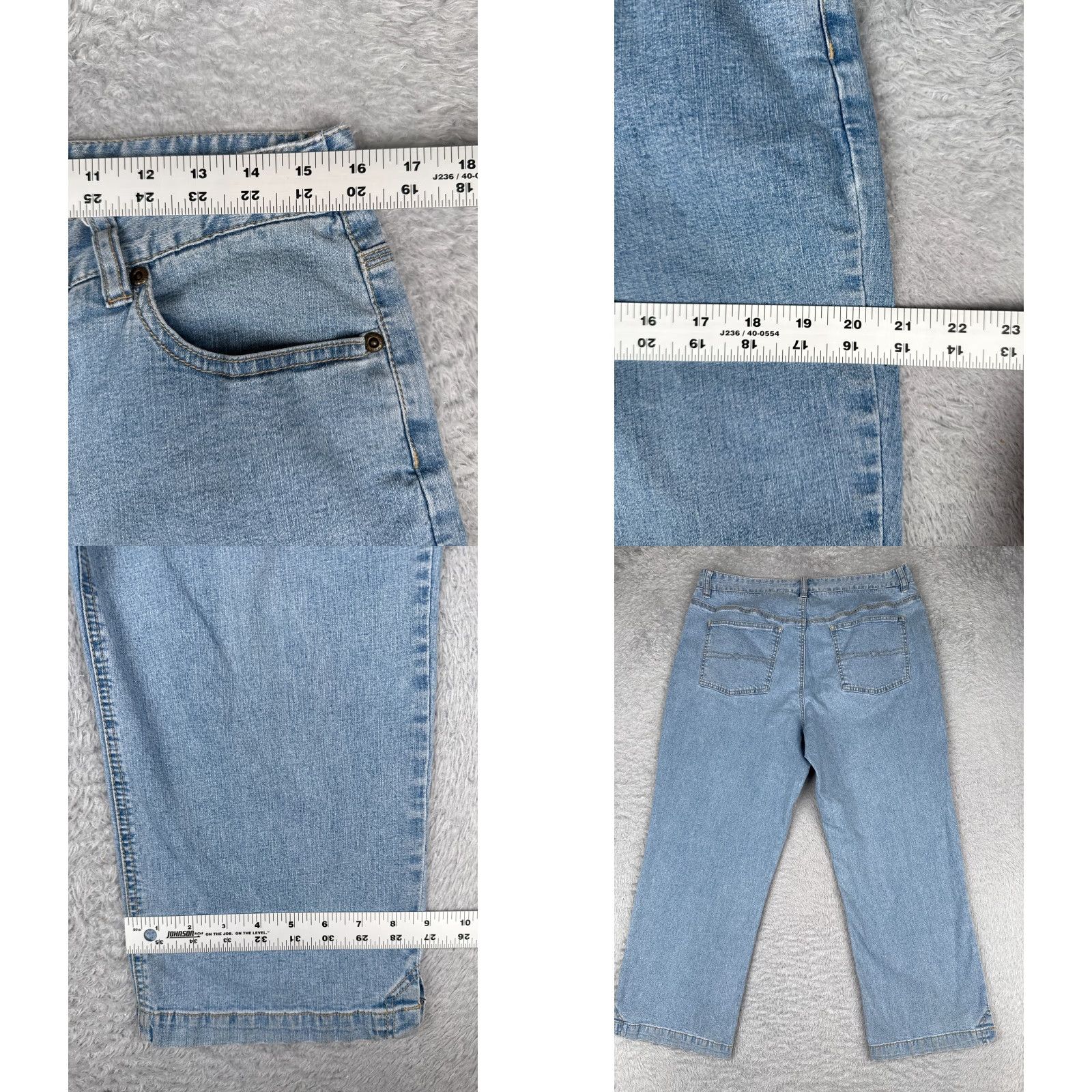 Vintage Crazy Horse Jeans Womens Blue Denim Straight Leg Mid Rise 12 Regular 32in 25in 5-Pocket Embroidered Rhinestone Cotton Blend Vintage No N/A Size 34" / US 12 / IT 48 - 9 Thumbnail