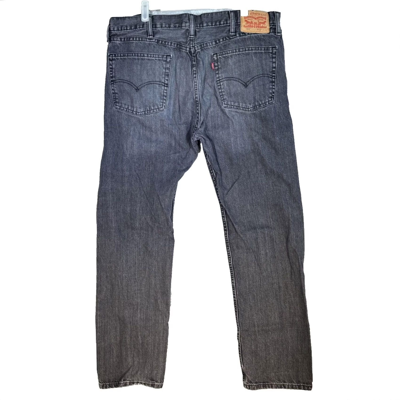 Levi's Levi's 505 Jeans Mens 38x34 Black Gray Regular Fit Straight Denim Casual Size US 38 / EU 54 - 3 Thumbnail