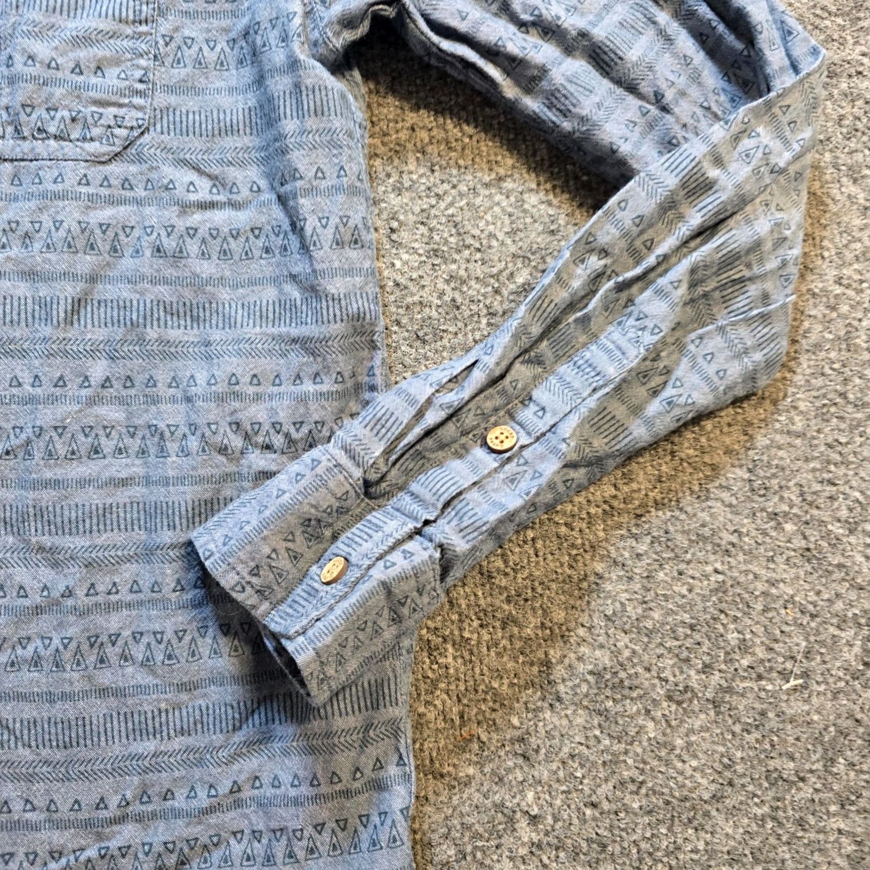 Lucky Brand Lucky Brand Shirt Mens XL Blue Southwest Western Button Long Sleeve Casual Button-Up Geometric Cotton Western Shirt Size US XL / EU 56 / 4 - 3 Thumbnail