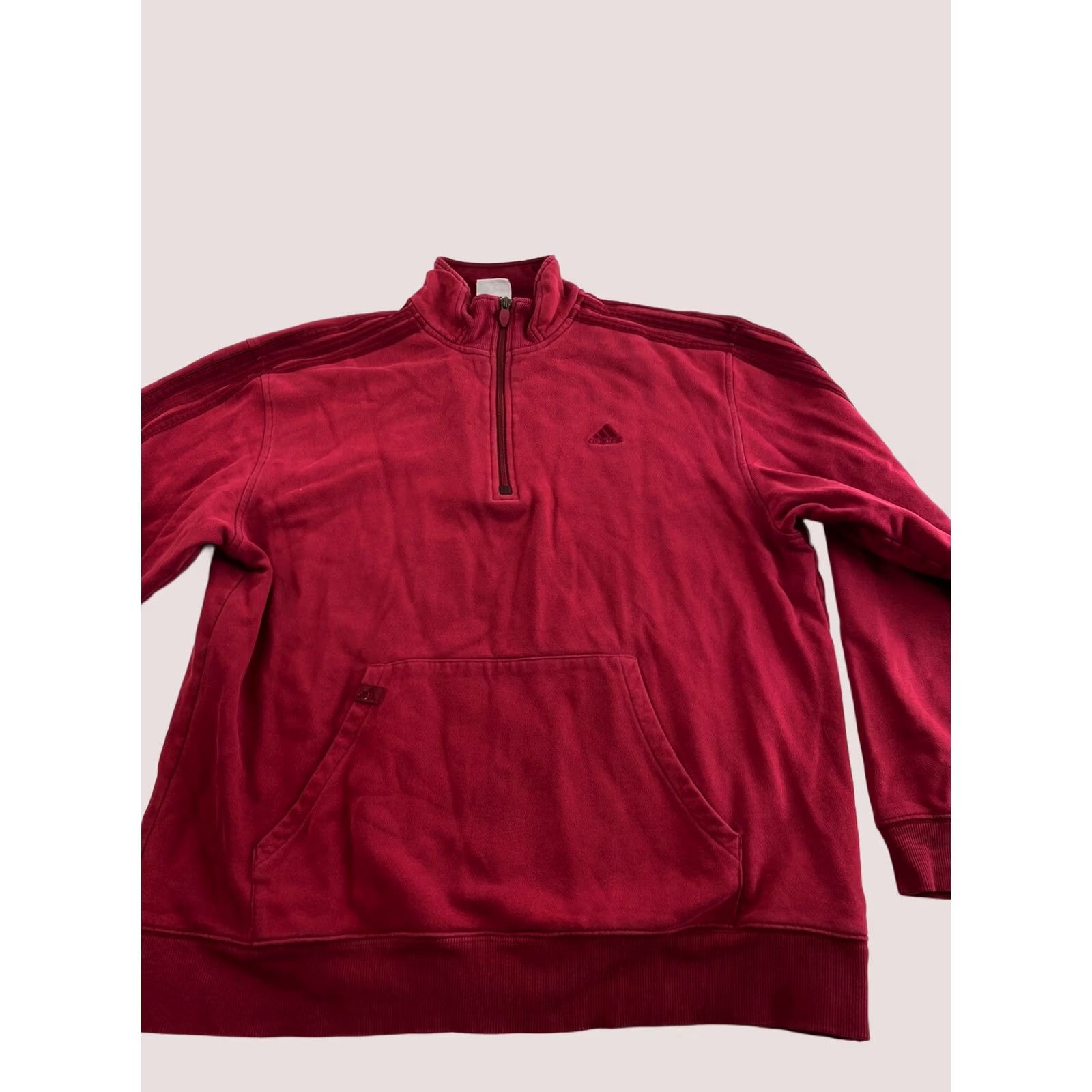 Adidas adidas Sweater Mens L Reddish Zippered Kangaroo Pocket Size US L / EU 52-54 / 3 - 1 Thumbnail