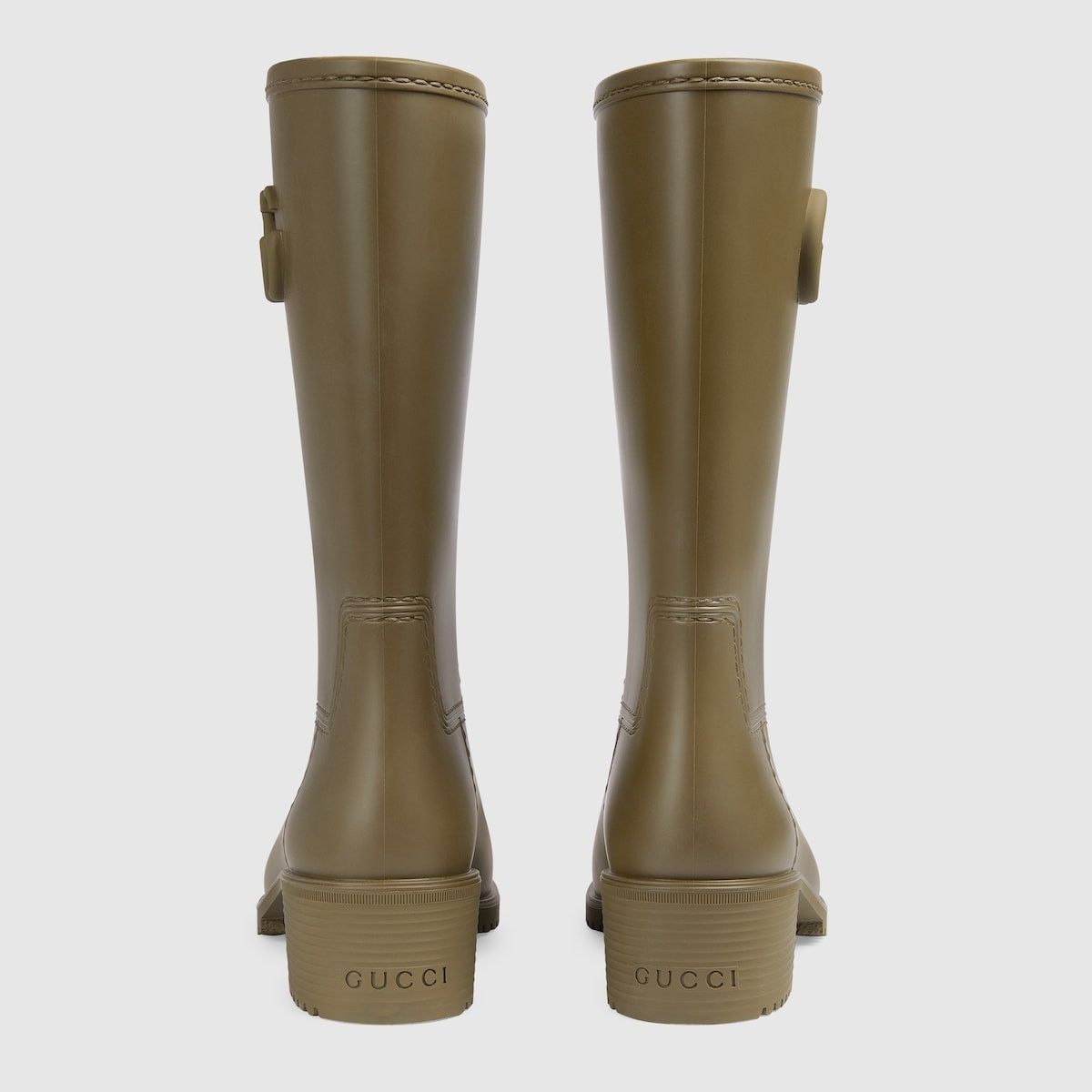 Gucci o1s1wg110225 Women's Double G Rain Boots in Olive Green Size US 7 / IT 37 - 5 Thumbnail