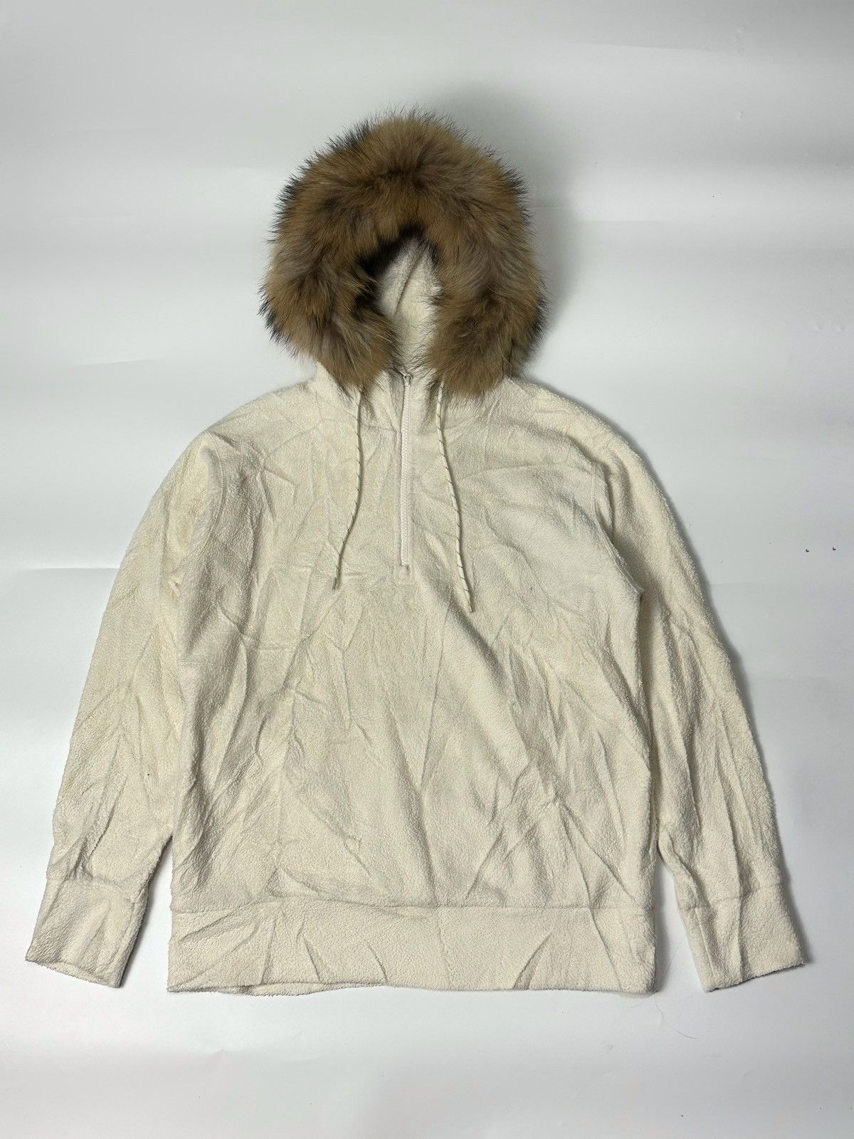 image of Hysteric Glamour x Le Grande Bleu L G B Fur Flacee Hoodie Global Work in Cream, Men's (Size Medium)