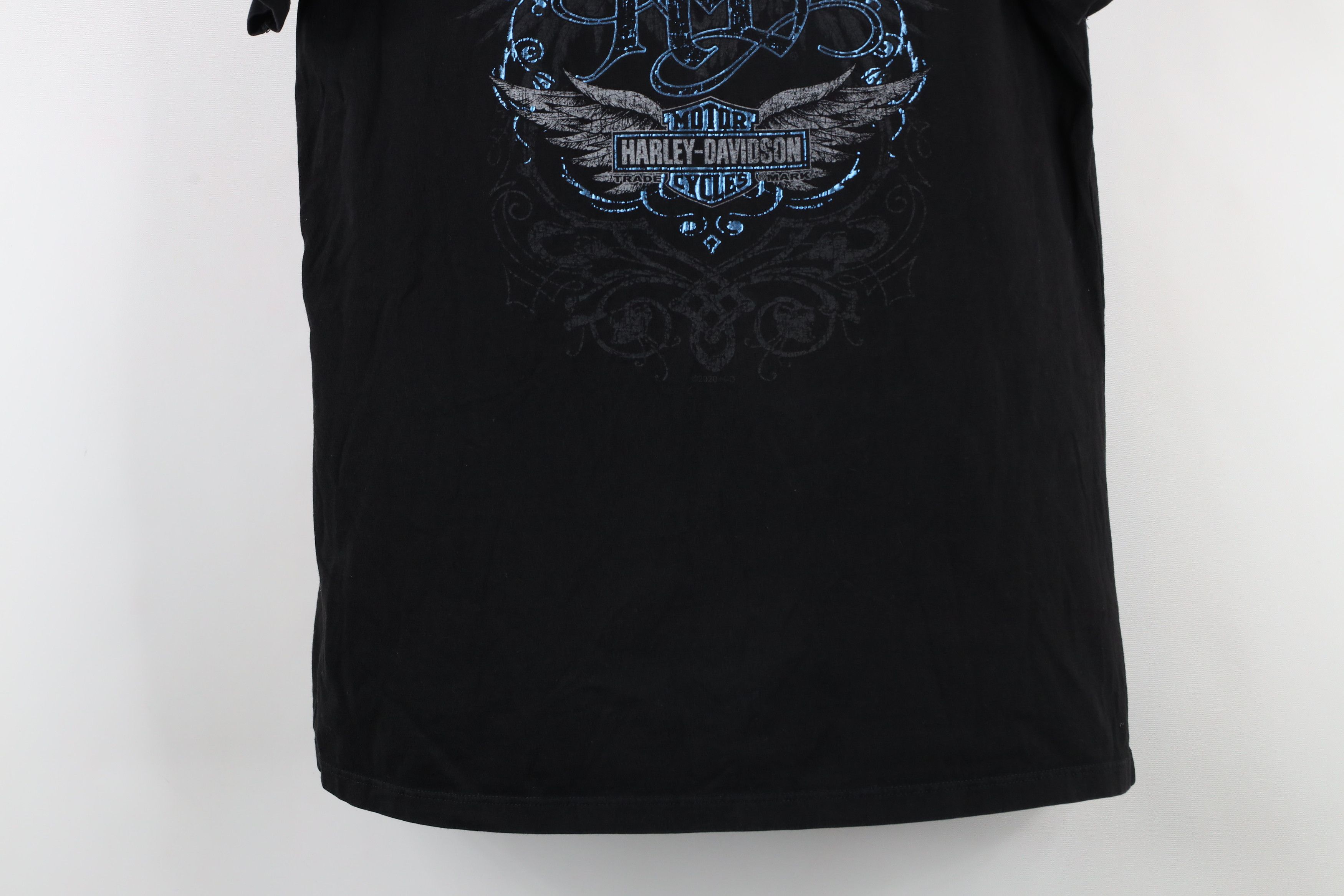 Harley Davidson × Vintage Y2K Harley Davidson Spell Out Tribal Eagle V-Neck T-Shirt Size L / US 10 / IT 46 - 3 Thumbnail