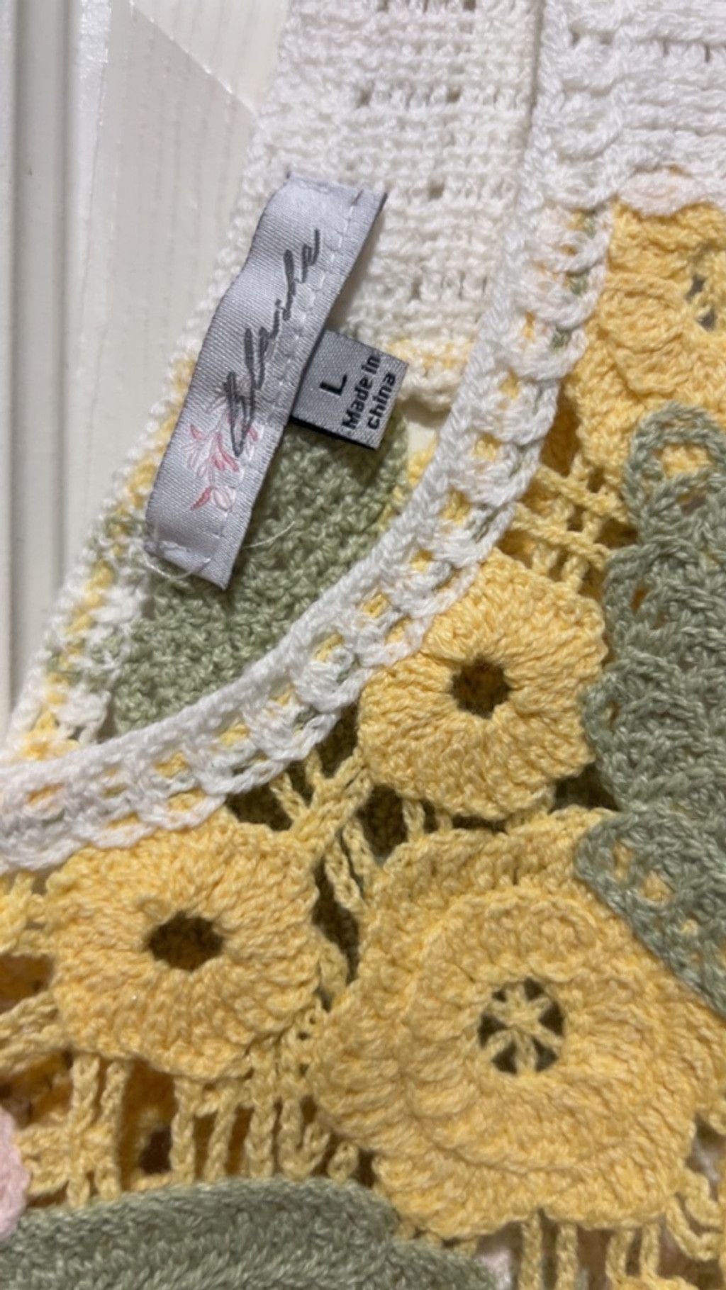 Other Women's Bleu La La Crochet Floral Crop Top L Yellow Green Size L / US 10 / IT 46 - 4 Thumbnail
