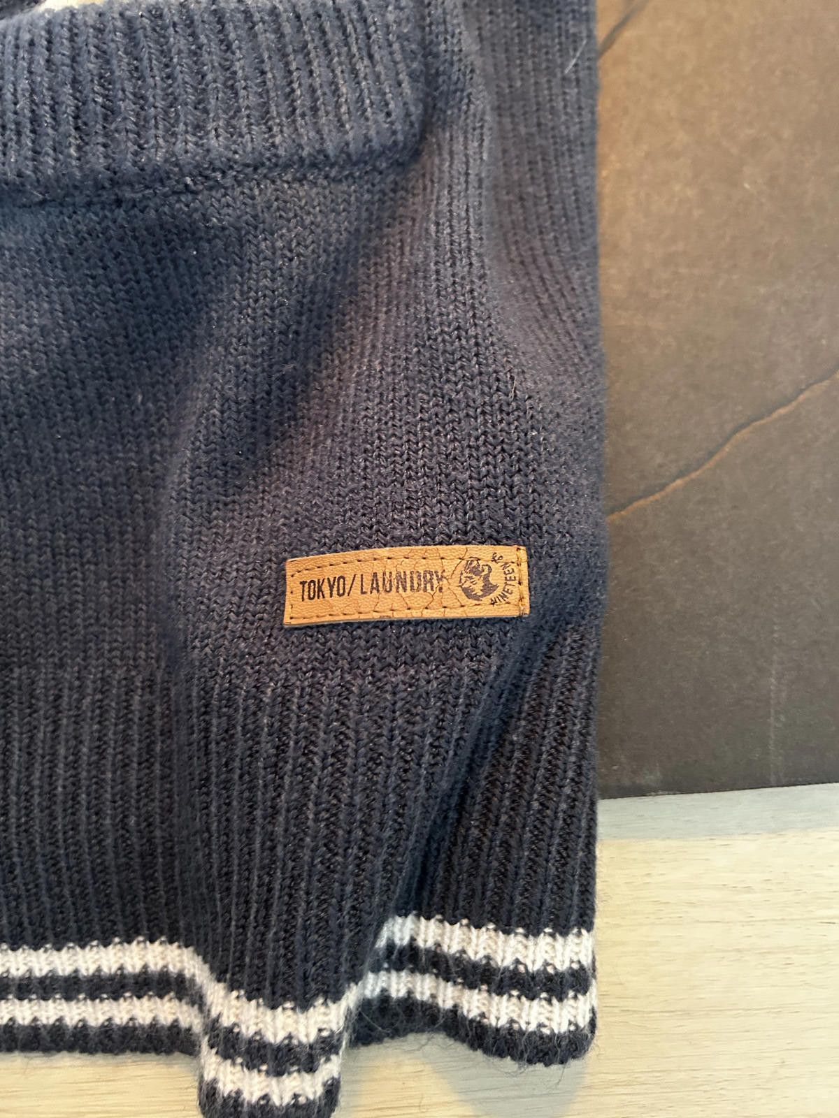 Other Tokyo Laundry Varsity Knit Cardigan Navy Cream Men’s Size XL Size US XL / EU 56 / 4 - 4 Thumbnail