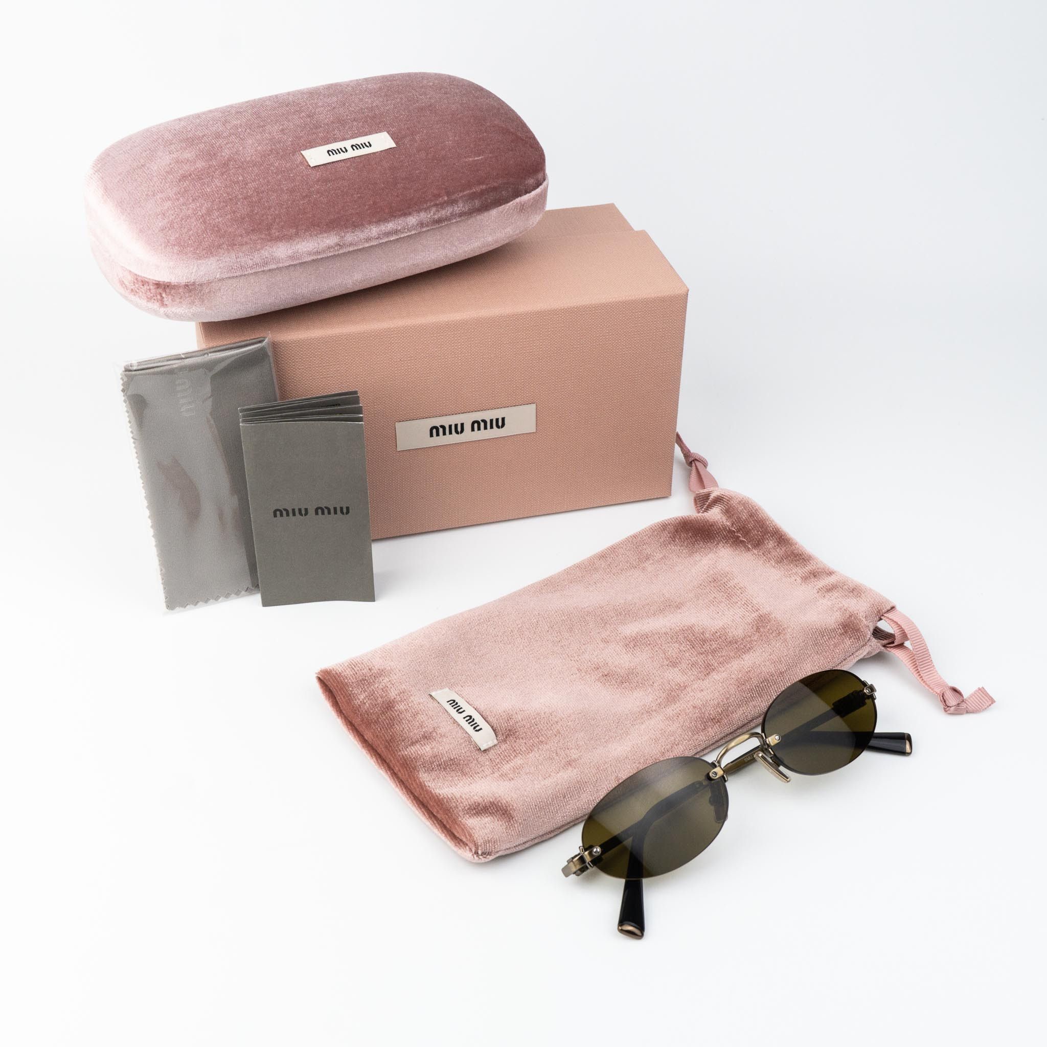 Miu Miu Miu Miu Women Sunglasses Oval MUA54S 26C09Z NEW AUTHENTIC Size ONE SIZE - 9 Thumbnail