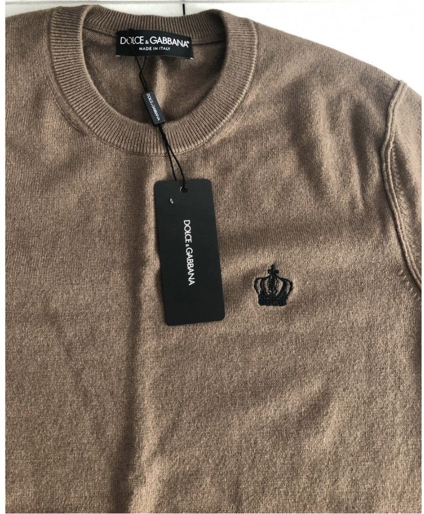 Dolce & Gabbana Dolce and Gabbana 🇮🇹 Brown Cashmere Crown Embroidered 50 NWT Size US M / EU 48-50 / 2 - 4 Thumbnail