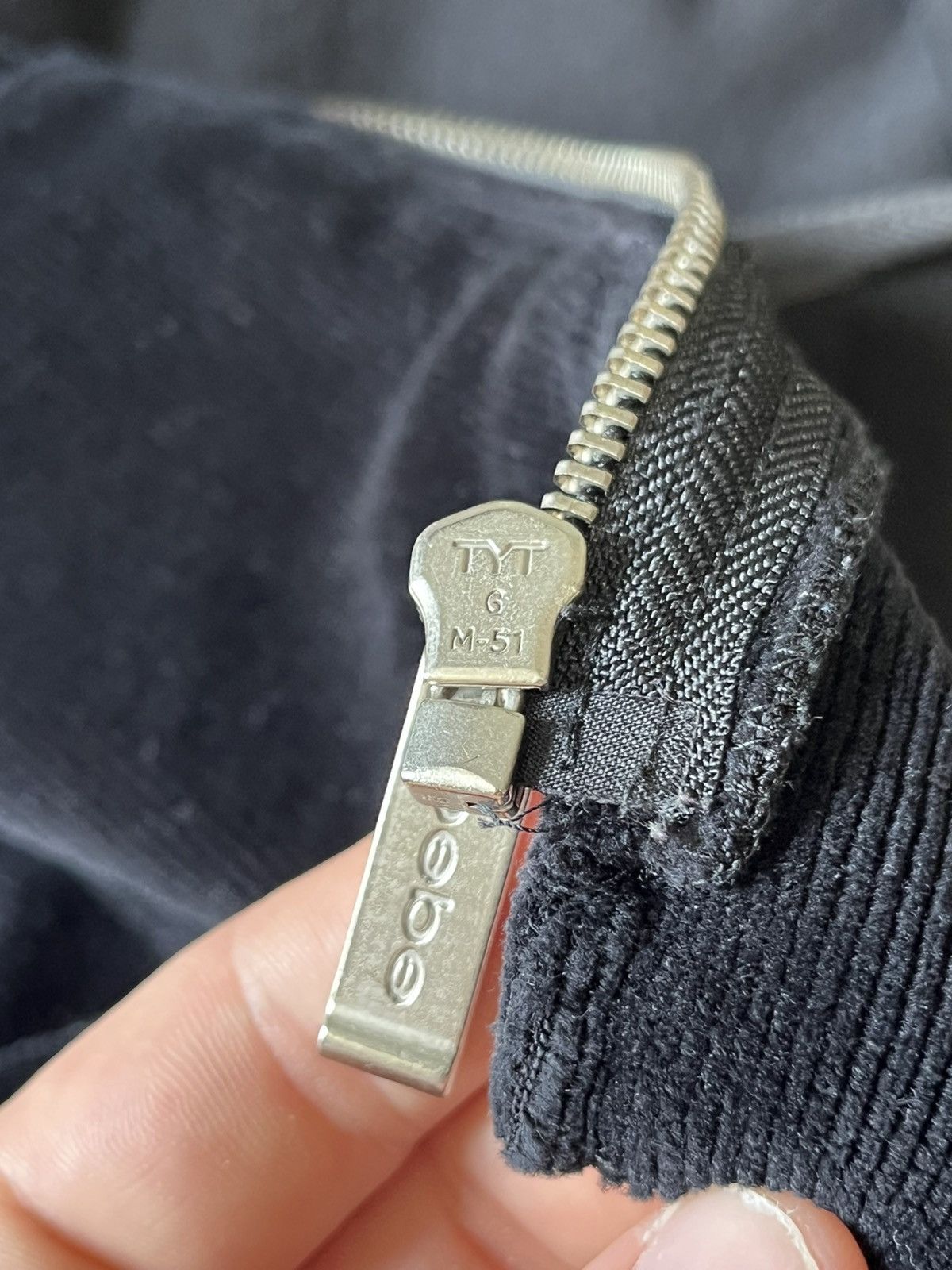 Bebe Y2K Bebe Black Velour Zip-Up Hoodie w/ Rhinestone Logo (L) Size L / US 10 / IT 46 - 6 Thumbnail