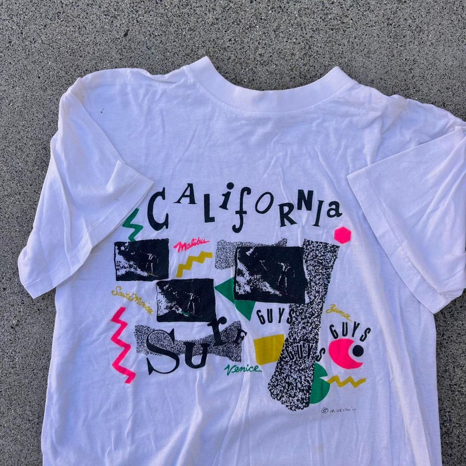 Other Vintage 80s Surf California Vintage Single Stitch White Tee Size US L / EU 52-54 / 3 - 1 Thumbnail