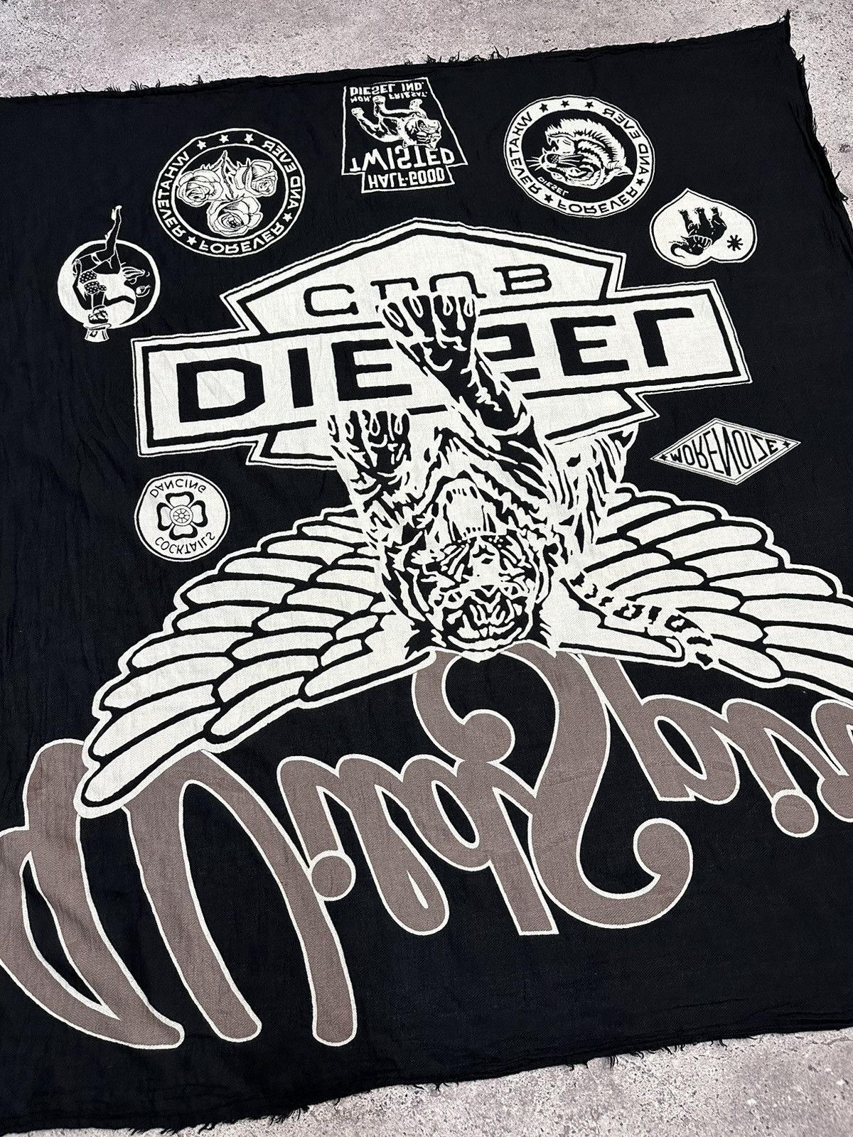 Diesel × Vintage Vintage Diesel Large Scarf Big Logo Y2K Size ONE SIZE - 3 Thumbnail