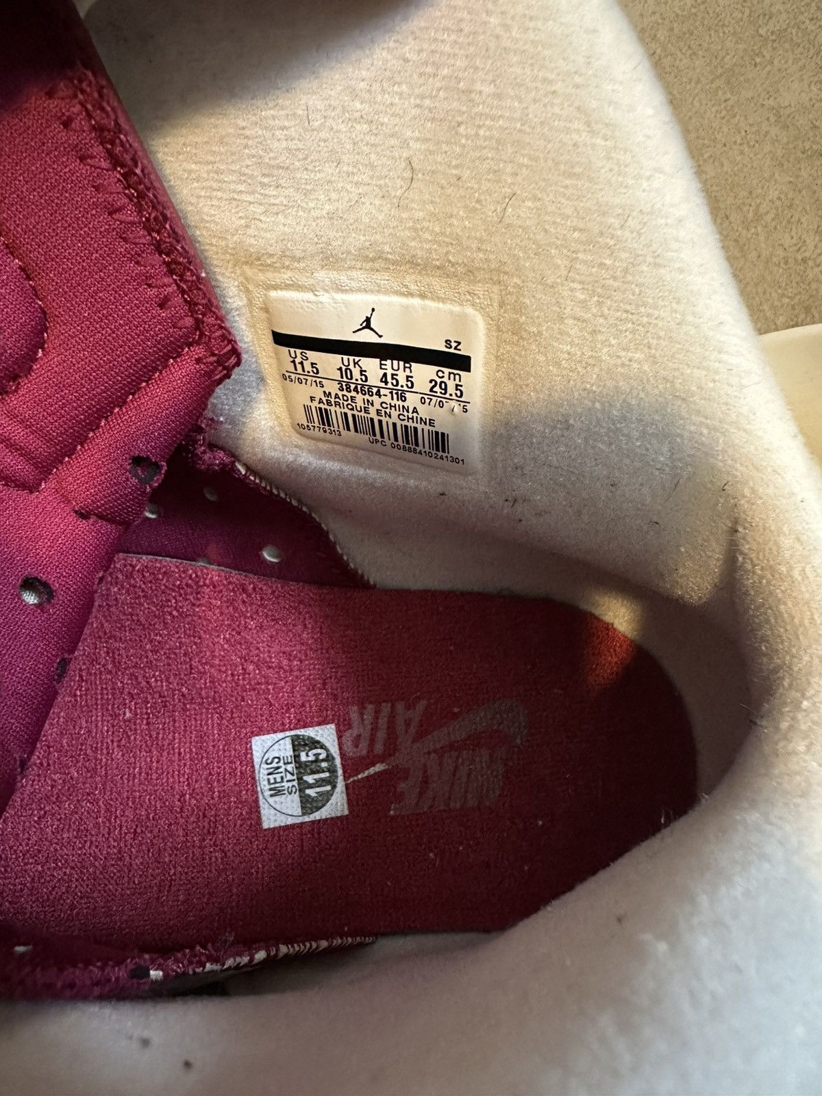 Nike Jordan 6 maroon Size US 11.5 / EU 44-45 - 6 Thumbnail