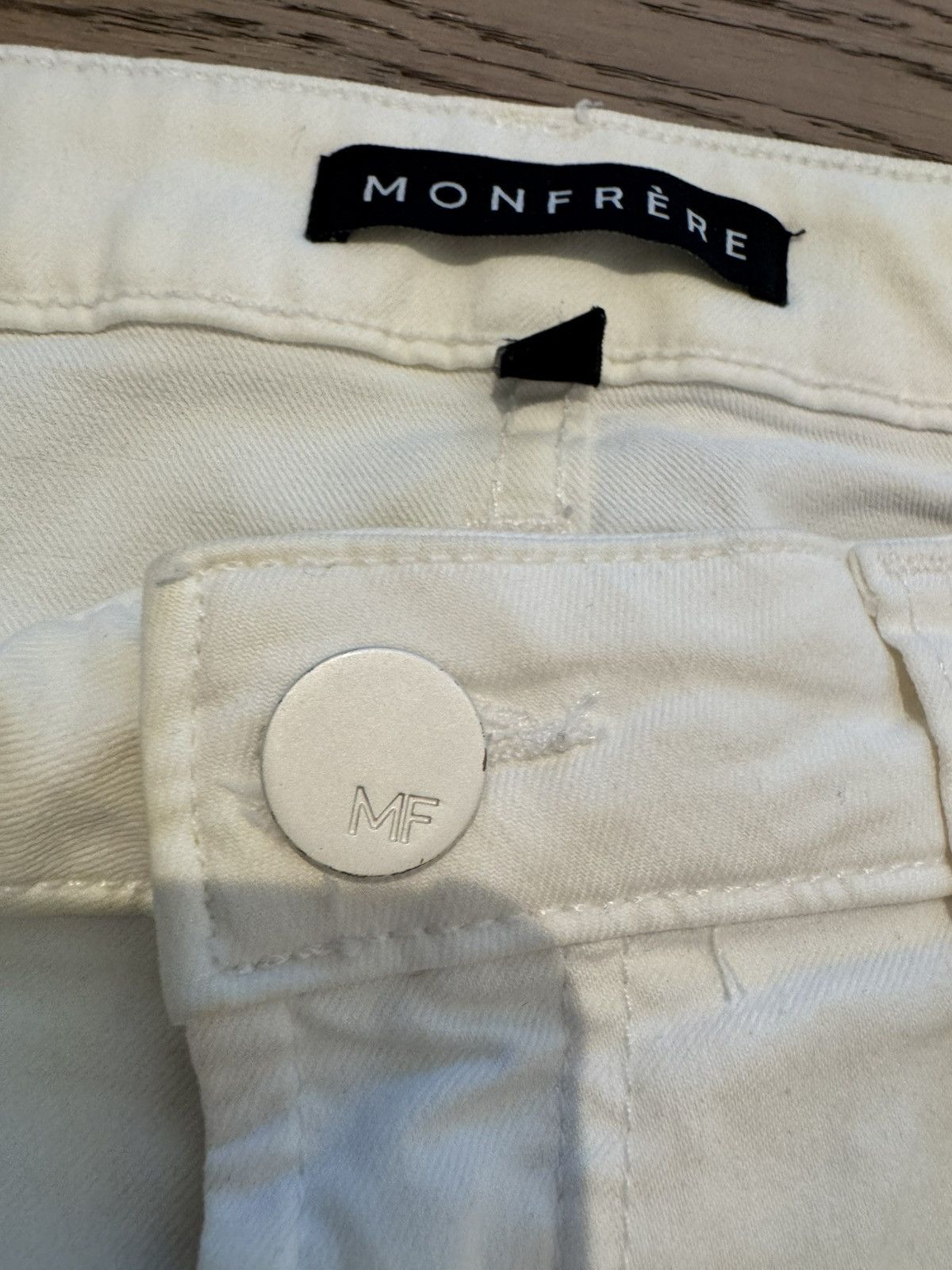 MONFRERE Monfrère Slim Fit White Jeans 33 Size US 33 - 5 Thumbnail