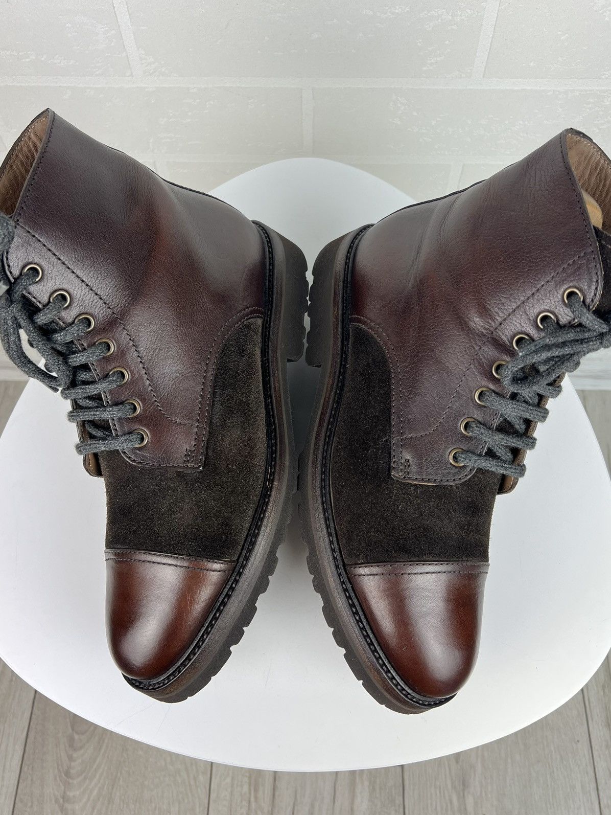 Brunello Cucinelli BRUNELLO CUCINELLI Boots Leather Suede Shoes Vibram Brown Size US 7 / EU 40 - 9 Thumbnail