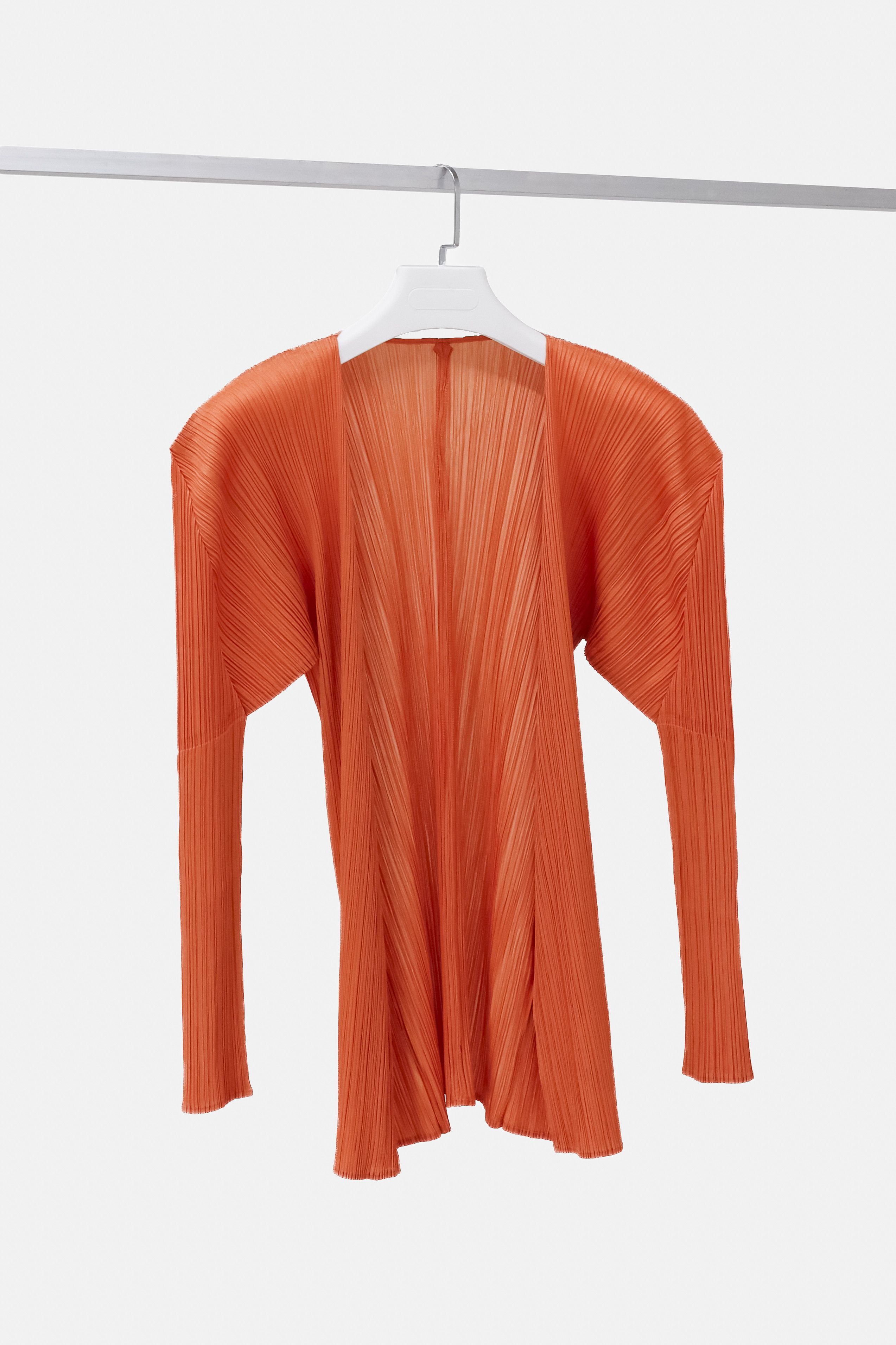 Issey Miyake Pleats Please Coral Cardigan