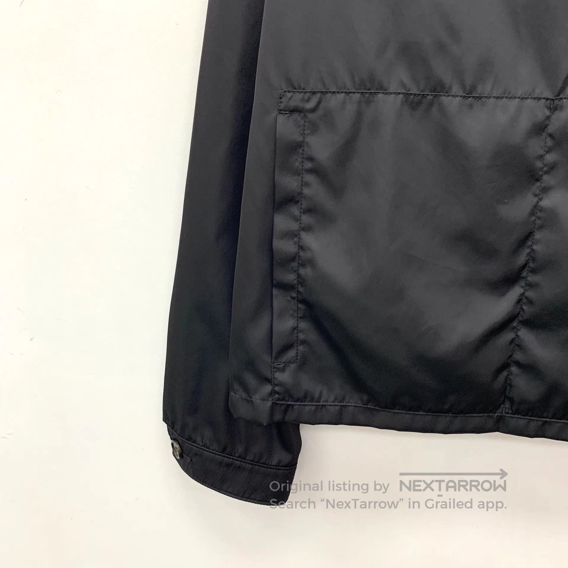 Prada Prada Black triangle logo nylon long-sleeve jacket| Size US M / EU 48-50 / 2 - 4 Thumbnail